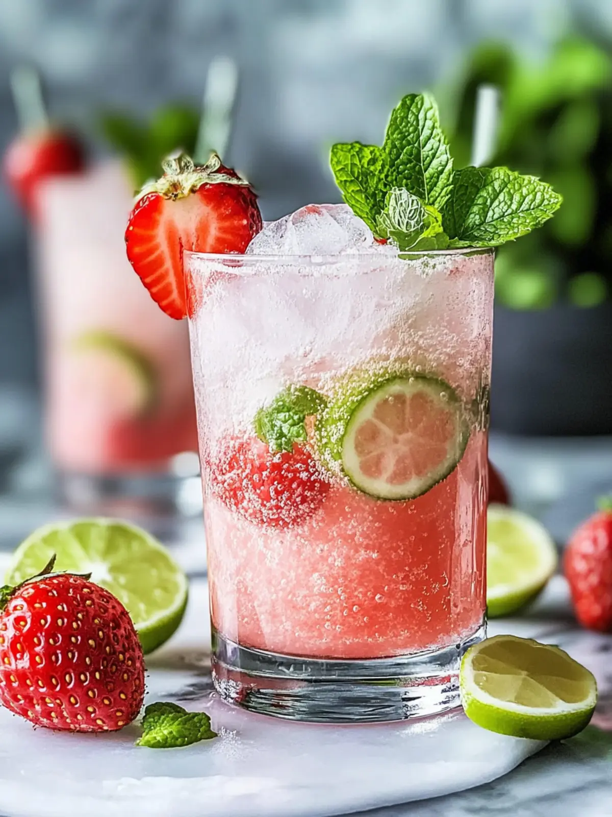 Erfrischende Brasilianische Limade mit Erdbeeren: Sommergenuss! 3 Refreshing Brazilian lemonade with strawberries