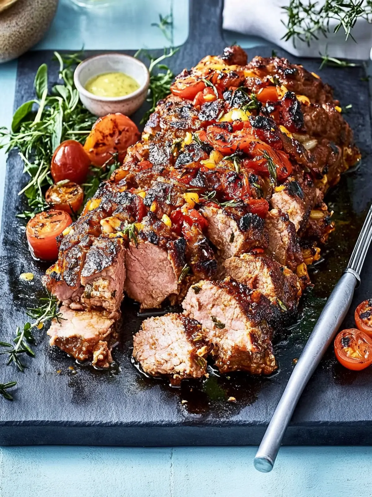 Gefächerter Kebab-Braten mit knusprigen Rosmarinkartoffeln 3 Gefächerter Kebab-Braten mit Rosmarinkartoffeln