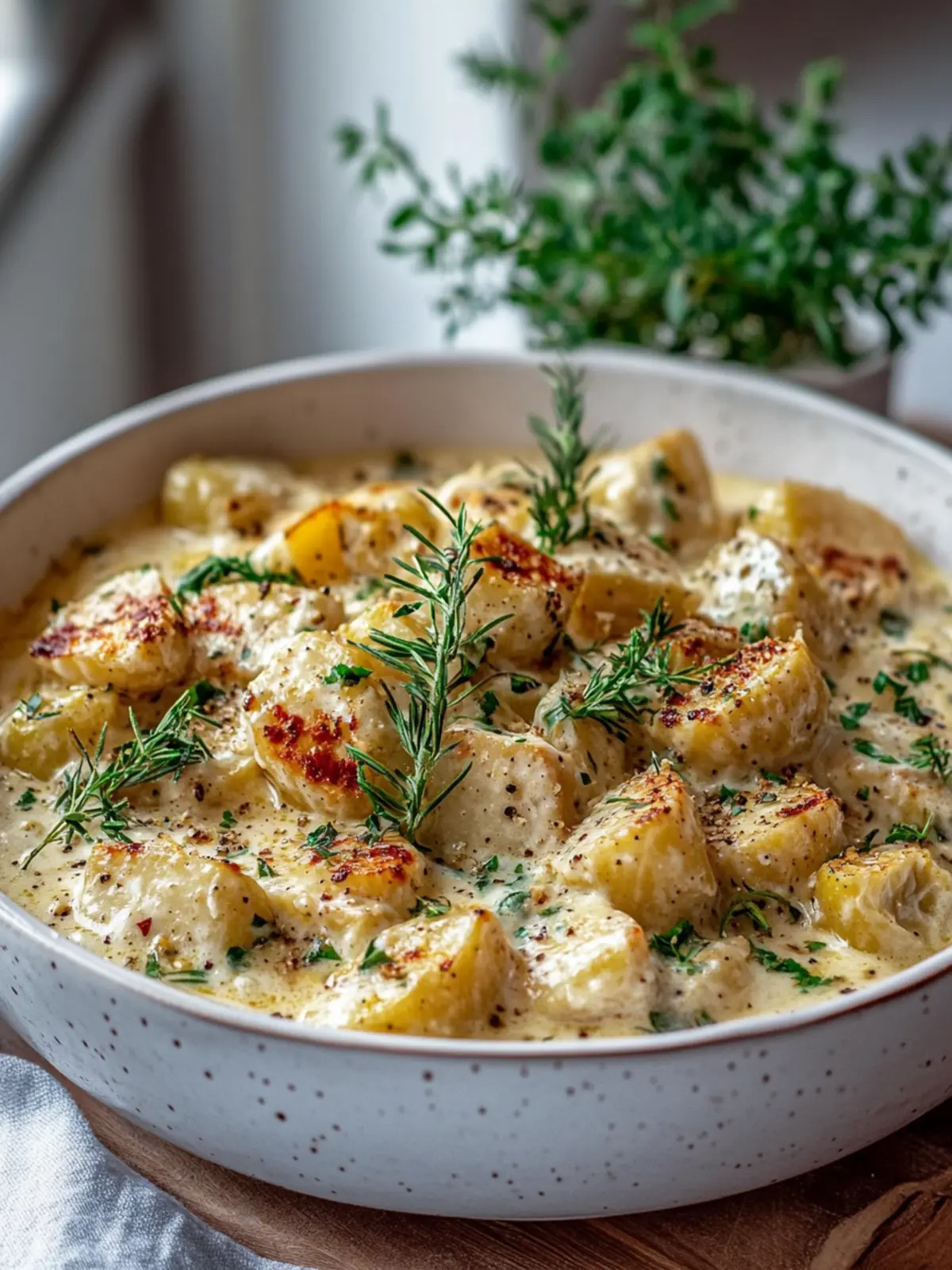 Cremige Knoblauch-Käse Hähnchen-Kartoffeln für Comfort Food Fans 2 Cremige Knoblauch-Käse Hähnchen-Kartoffeln