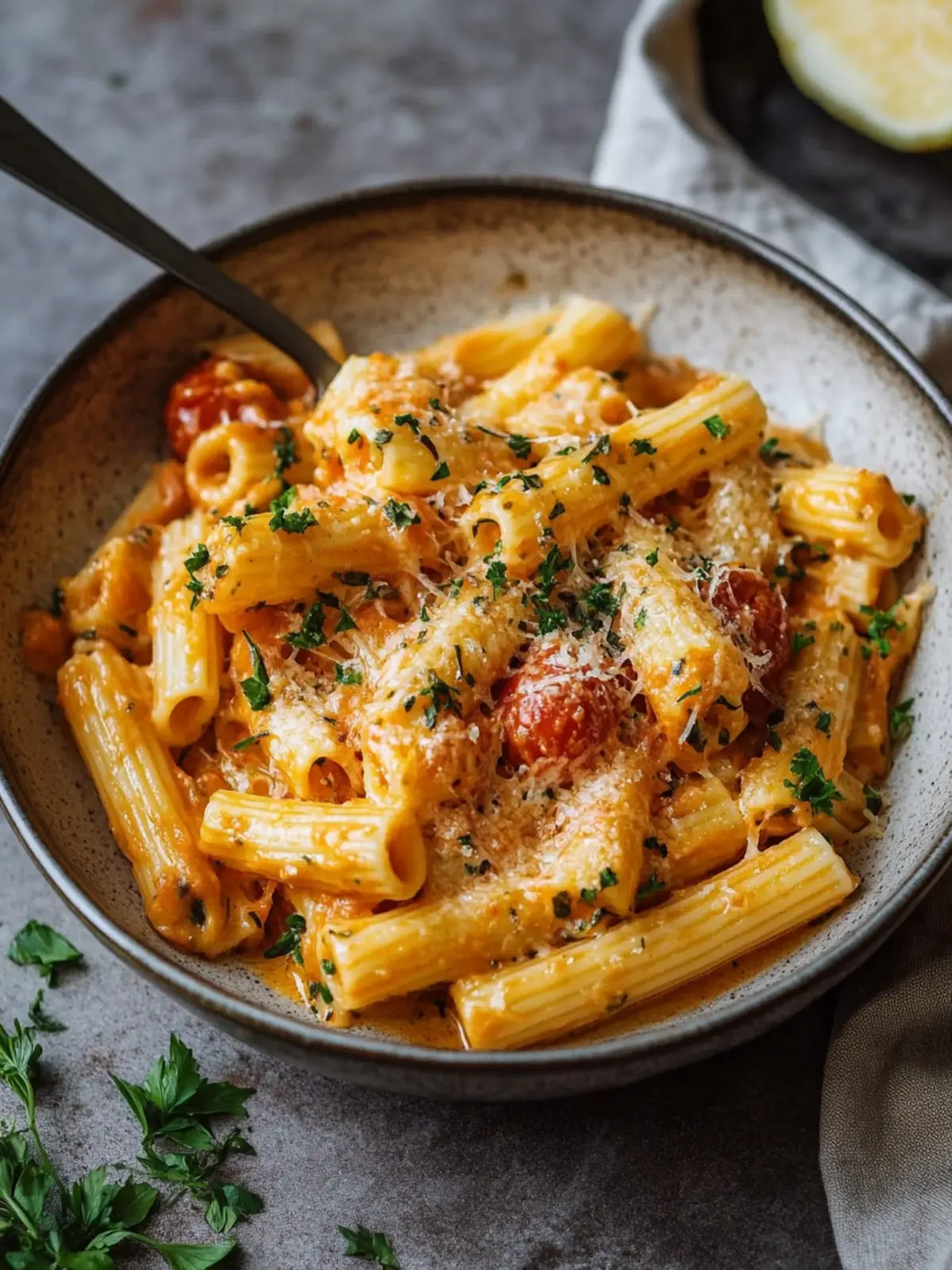 Cremige Tomaten-Knoblauch-Pasta – Genuss in 25 Minuten 3 Cremige Tomaten-Knoblauch-Pasta