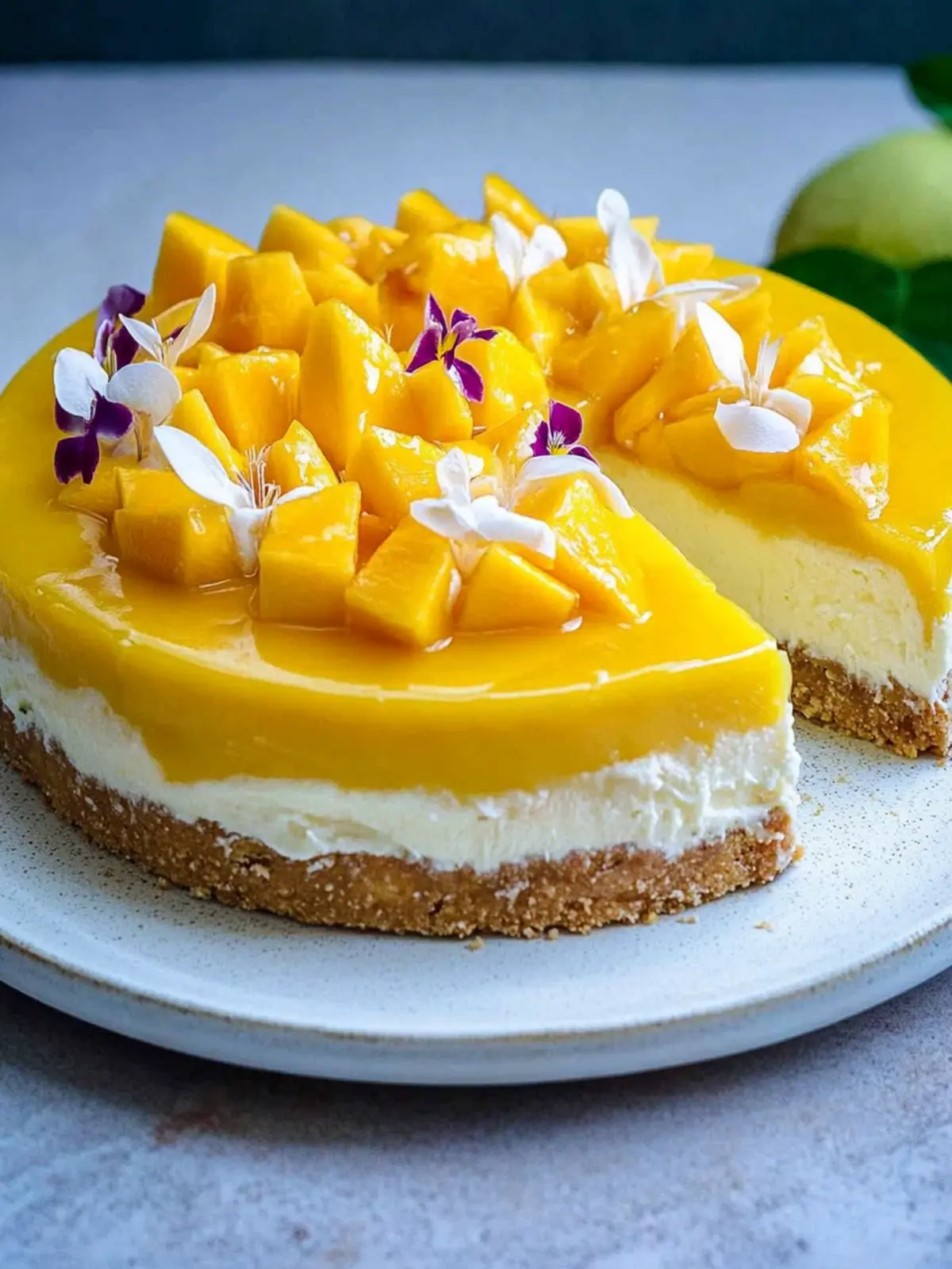 Mango-Torte mit Kokos und Fruchtspiegel für den perfekten Genuss 2 Mango-Torte mit Kokos und Fruchtspiegel