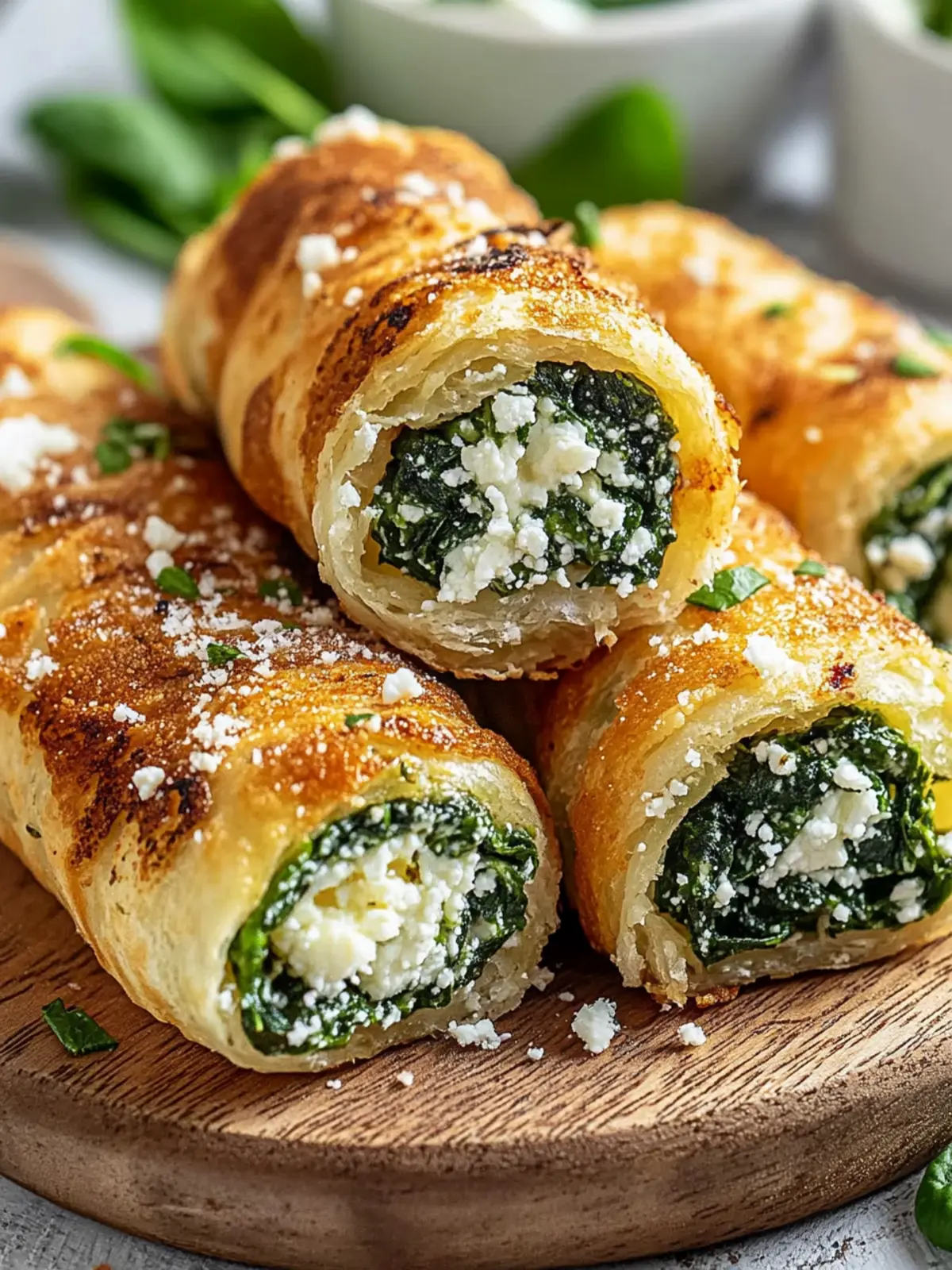 Knusprige Spinat-Feta-Air-Fryer-Egg Rolls für gesunde Snacks 3 Knusprige Spinat-Feta-Air-Fryer-Egg Rolls