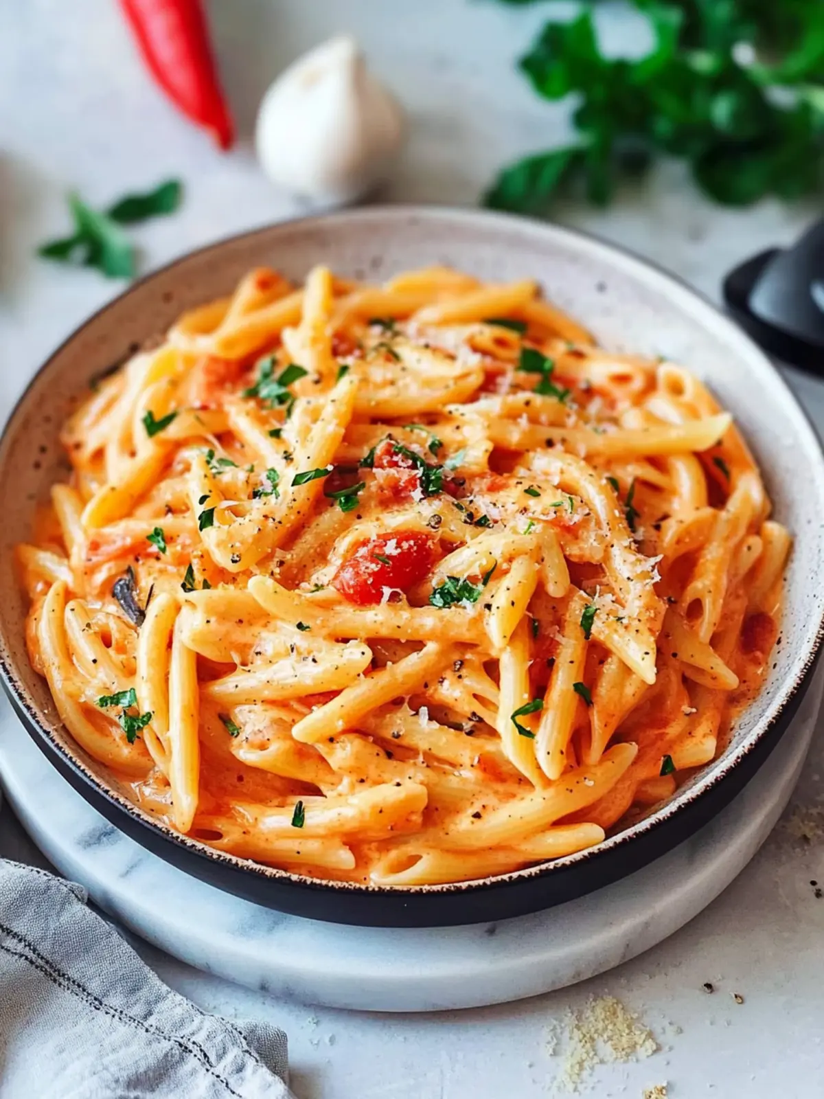 Pasta mit Paprika-Cremesauce – blitzschnell und lecker! 2 Pasta with paprika cream sauce – quick recipe