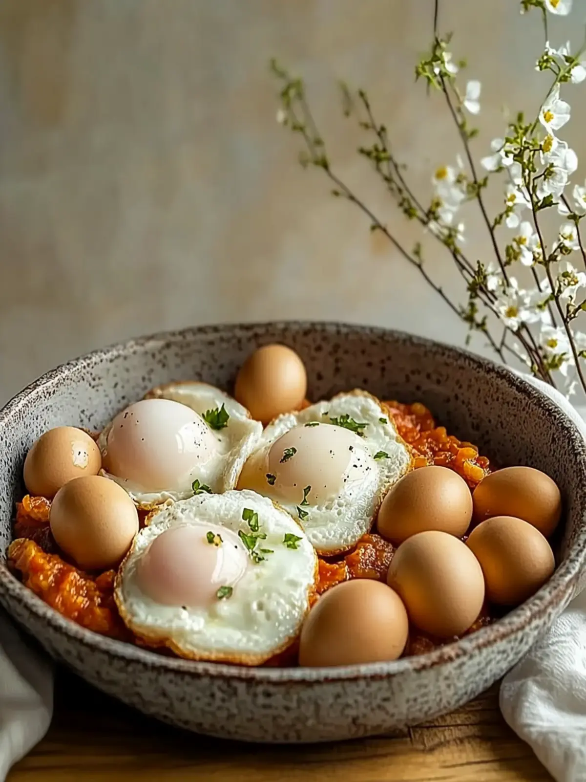 Spanische Bohnen und Eier