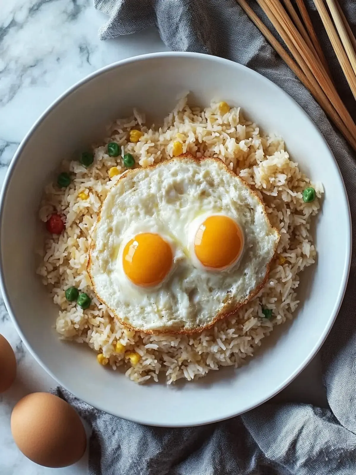 Eier gebratener Reis