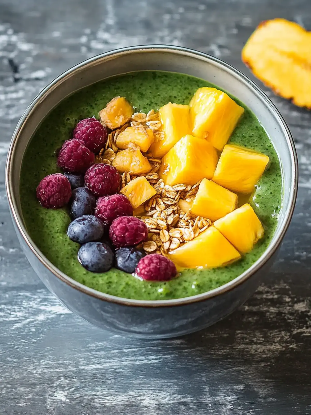 Detox-Schüssel mit Spinat, Mango und Ananas Rezept