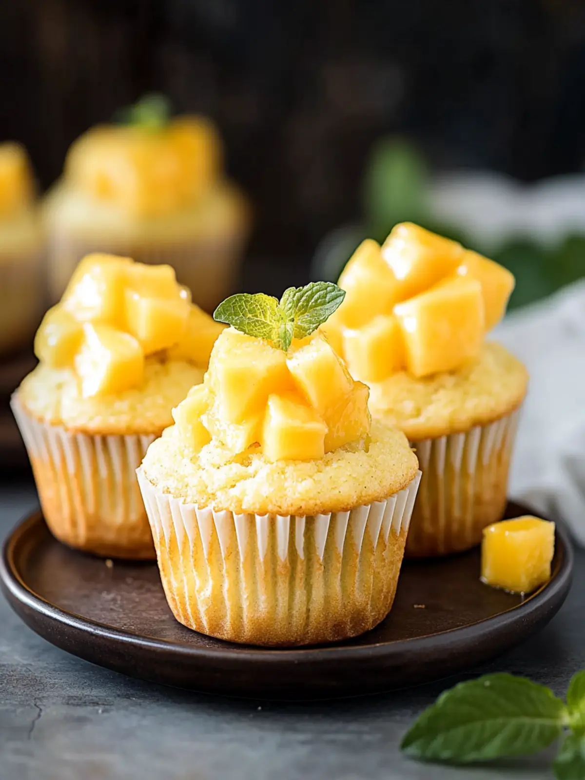 Saftige Mango Cupcakes mit cremigem Vanillefrosting 4 Mango Cupcakes