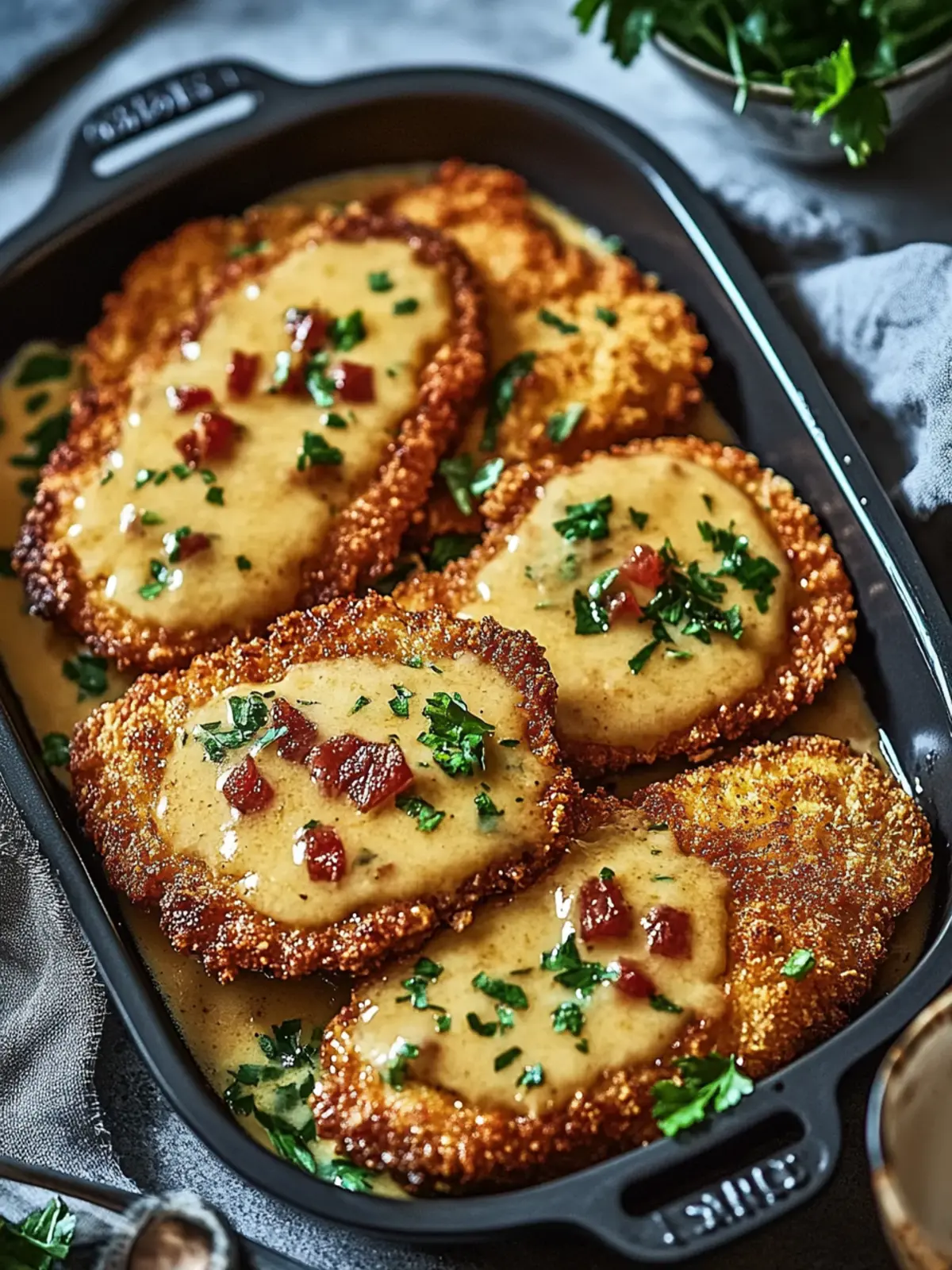 Köstliche Überbackene Partyschnitzel aus dem Ofen für Feste 4 Delicious Baked Party Schnitzel from the Oven