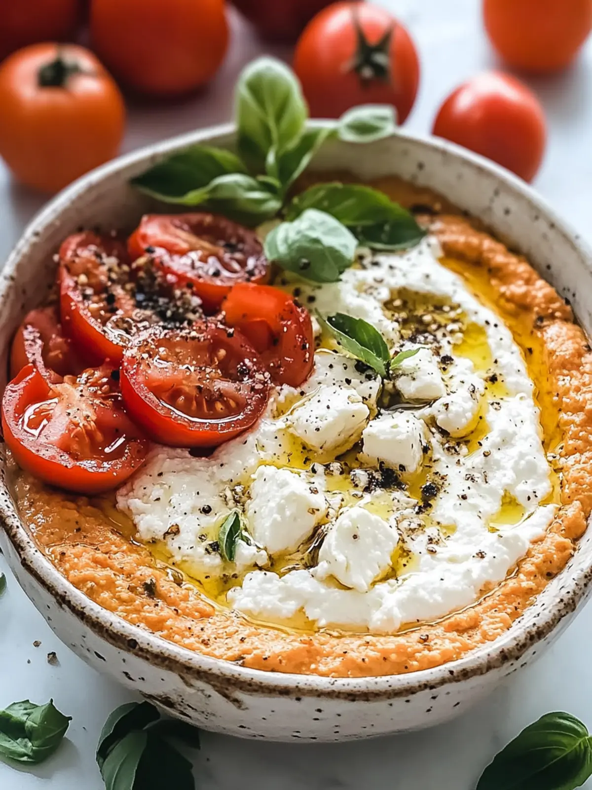 Schneller Tomaten Feta Dip – Dein cremiger Party-Hit 3 Schneller Tomaten Feta Dip