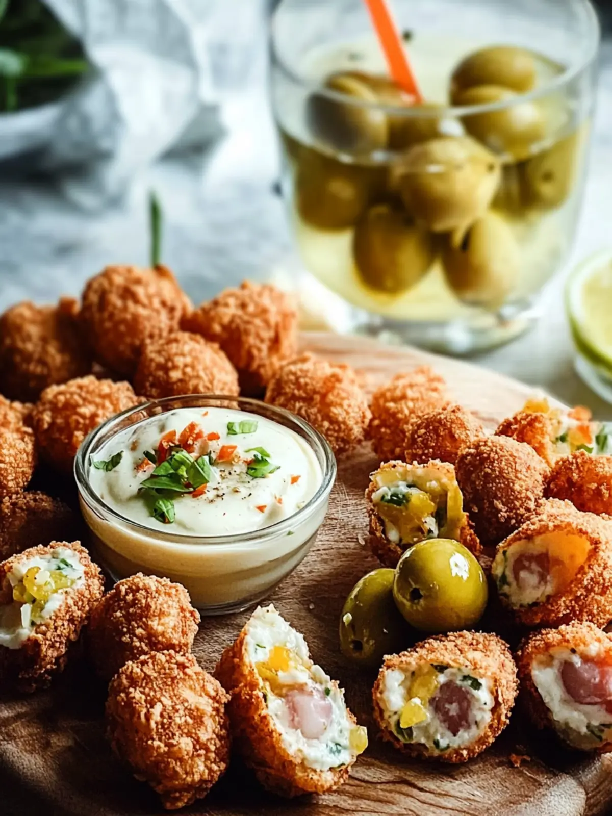 Crispy Pimento-Käse-frittierte Oliven für jede Feier 5 Pimento-Käse-frittierte Oliven