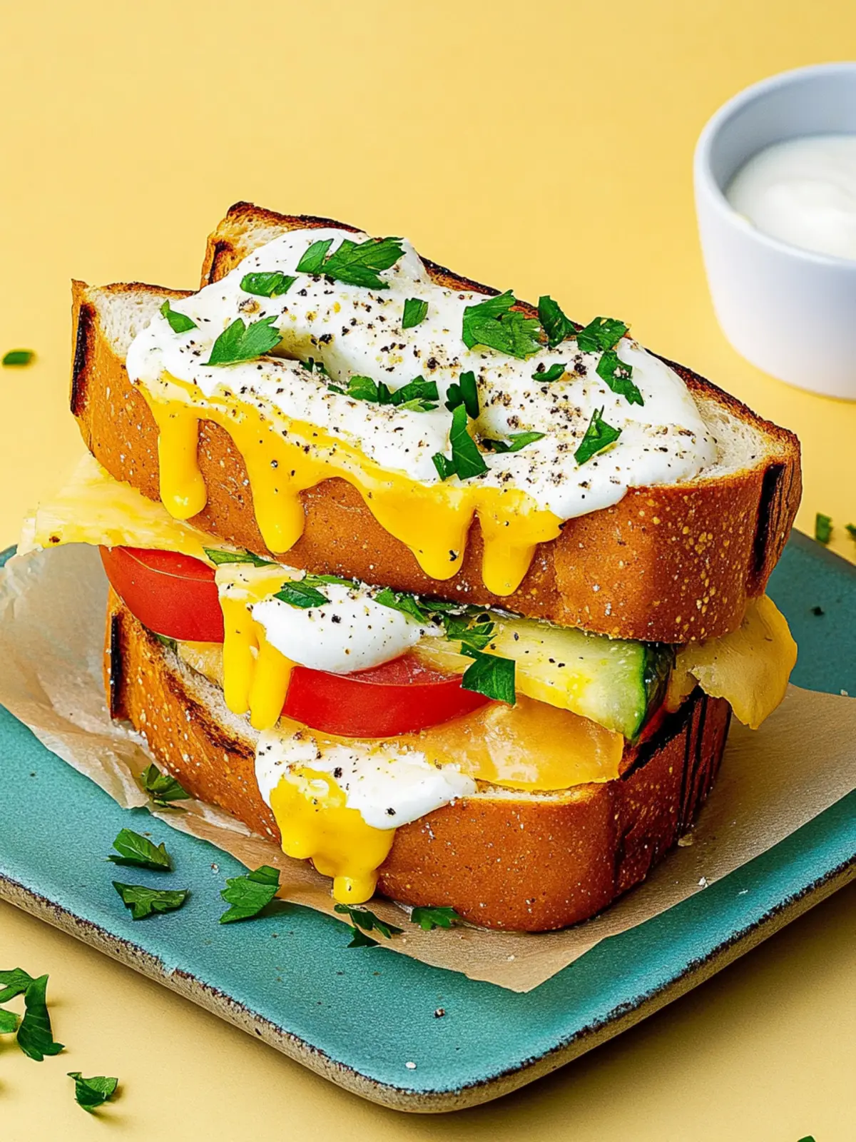 Eiersandwich mit cremiger Sriracha-Mayo für perfekten Genuss 2 Eiersandwich