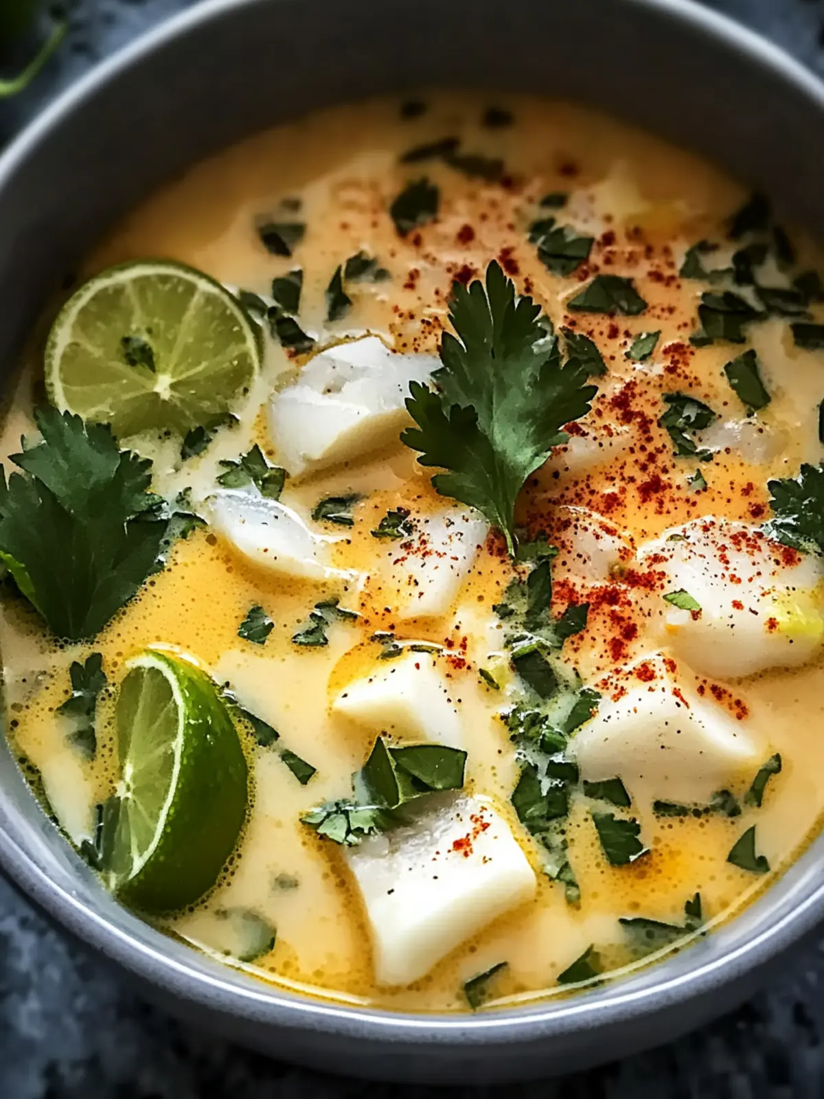 Kokos-Limetten-Fischsuppe – Tropischer Genuss für jeden Abend 4 Kokos-Limetten-Fischsuppe