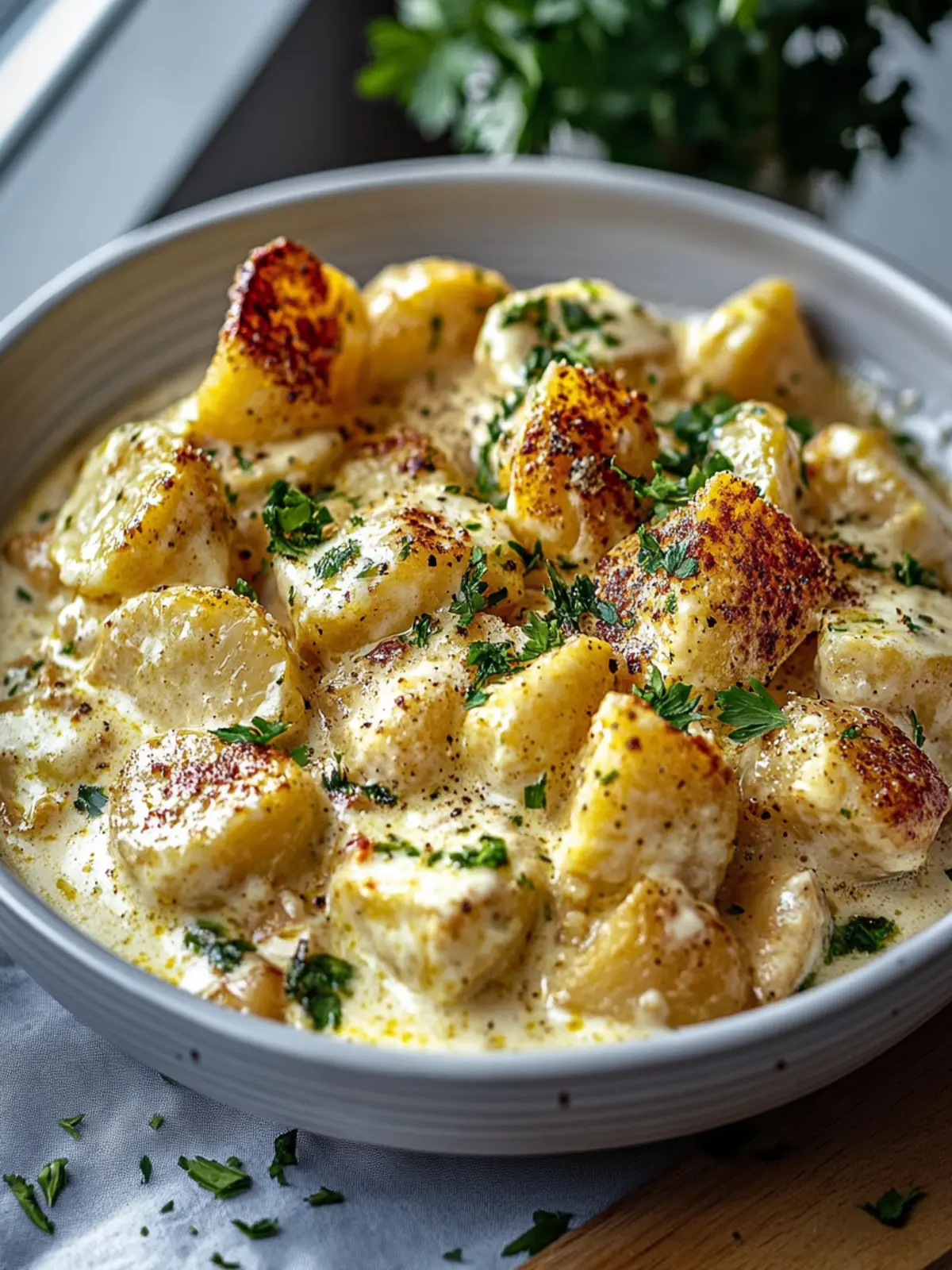 Cremige Knoblauch-Käse Hähnchen-Kartoffeln für Comfort Food Fans 4 Cremige Knoblauch-Käse Hähnchen-Kartoffeln