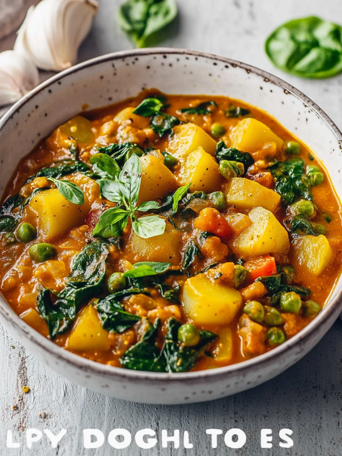 Veganes Kartoffelcurry mit Spinat und Erbsen in 40 Minuten 2 Veganes Kartoffelcurry mit Spinat und Erbsen