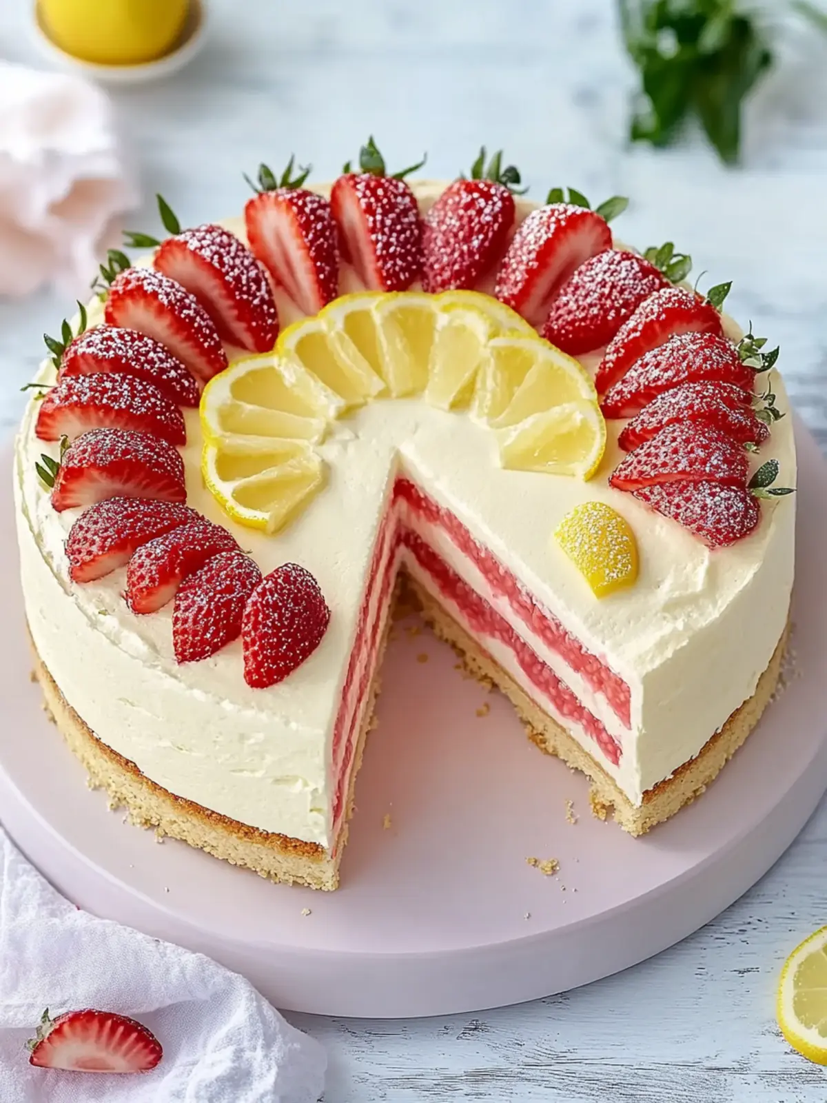 Hausgemachter Erdbeerkuchen mit Zitronencreme: Sommerliebe pur 2 Hausgemachter Erdbeerkuchen mit Zitronencreme