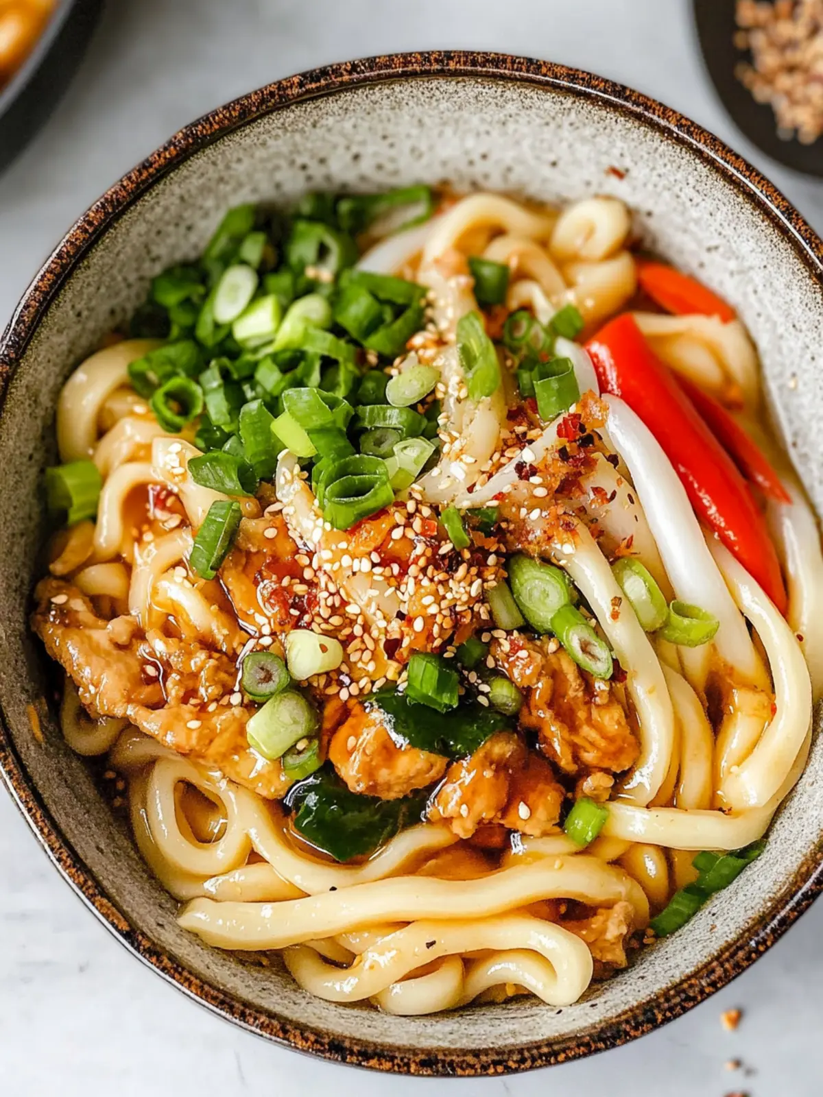 Schnelle Hühnchen Udon Pfanne für Familie und Freunde 4 Hühnchen Udon Pfanne