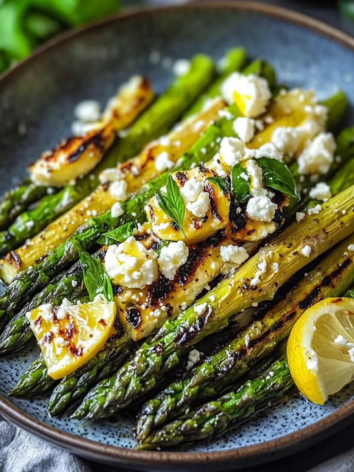 Schneller Genuss: Gegrillter Spargel mit Zitrone und Feta 4 Grilled asparagus with lemon and feta
