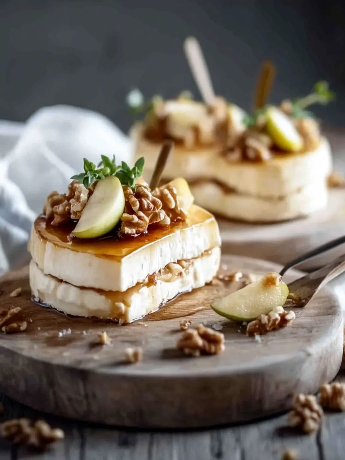 Apfel-Camembert-Spieße mit Walnüssen: Einfacher Genuss für Party 5 Apple-Camembert-skewers with walnuts