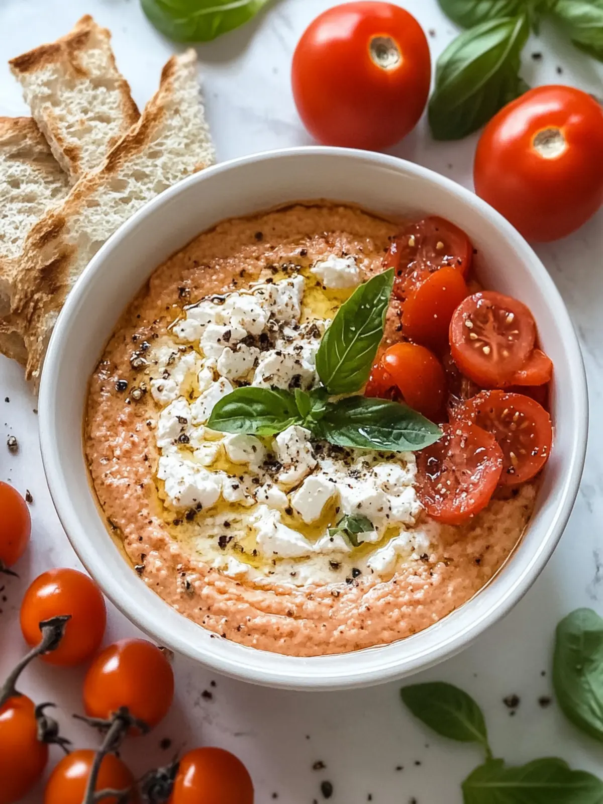 Schneller Tomaten Feta Dip