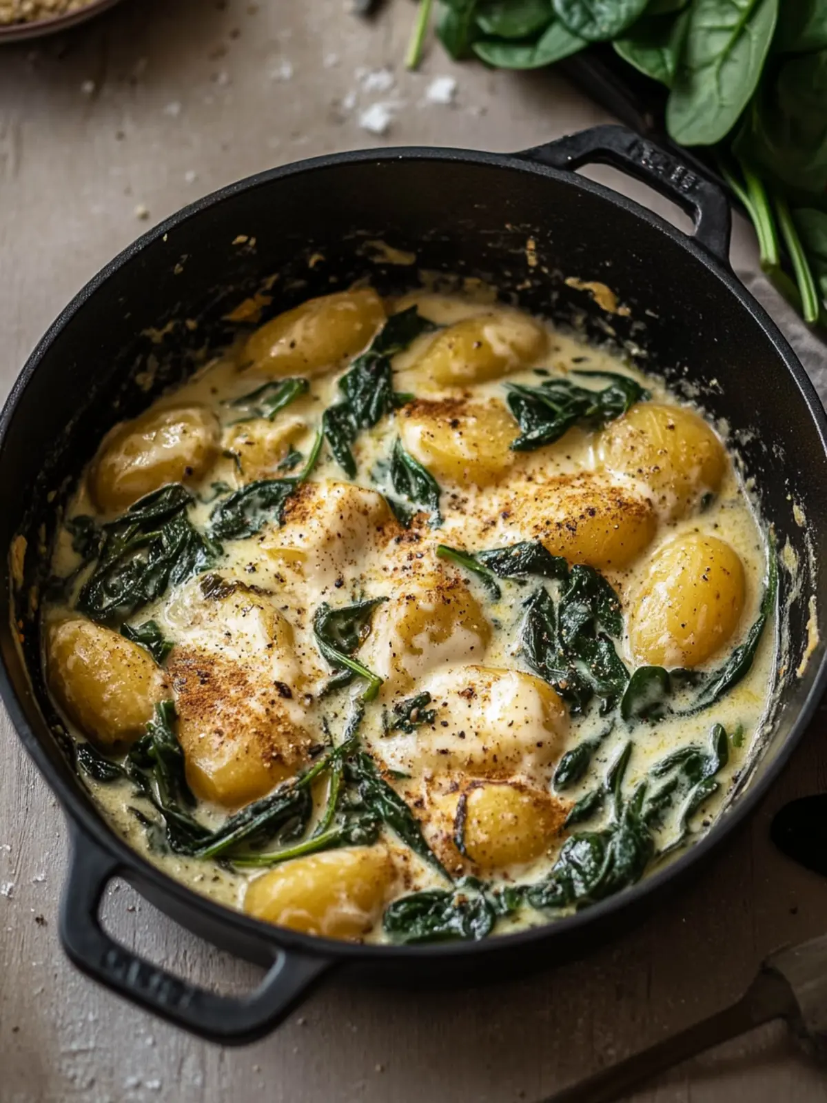 Cremige Spinat Kartoffel Pfanne: Veganer Genuss für jeden Tag 4 Cremige Spinat Kartoffel Pfanne