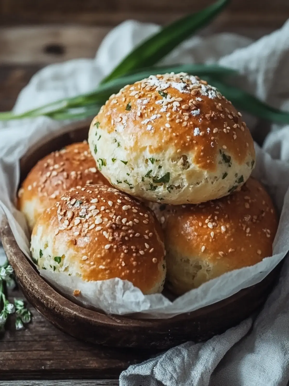 Bärlauchbrötchen ohne Hefe für ein schnelles Genussmoment 4 Bärlauchbrötchen ohne Hefe
