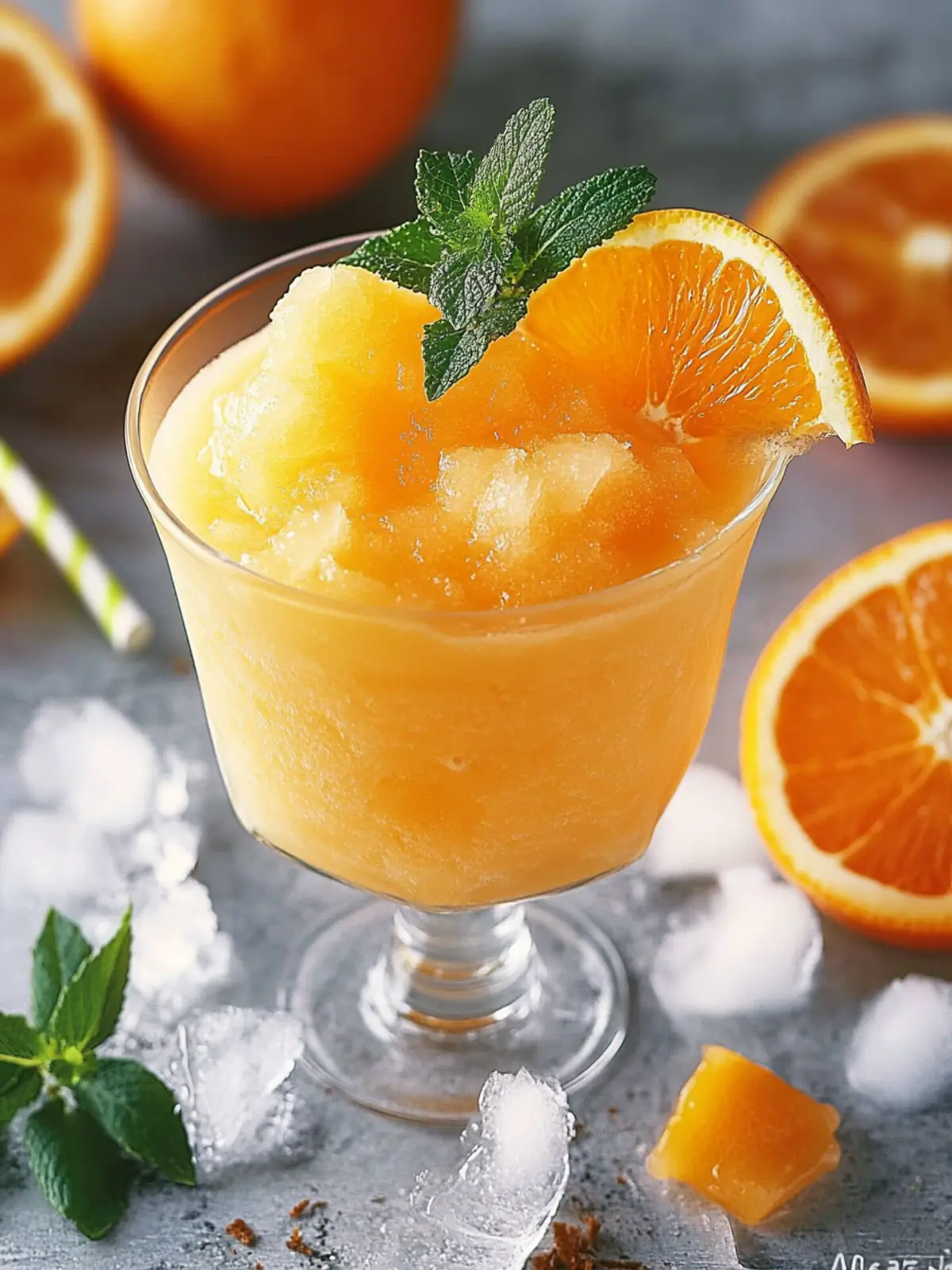 Erfrischender Orangen-Slushie für heiße Sommertage 3 Orangen-Slushie
