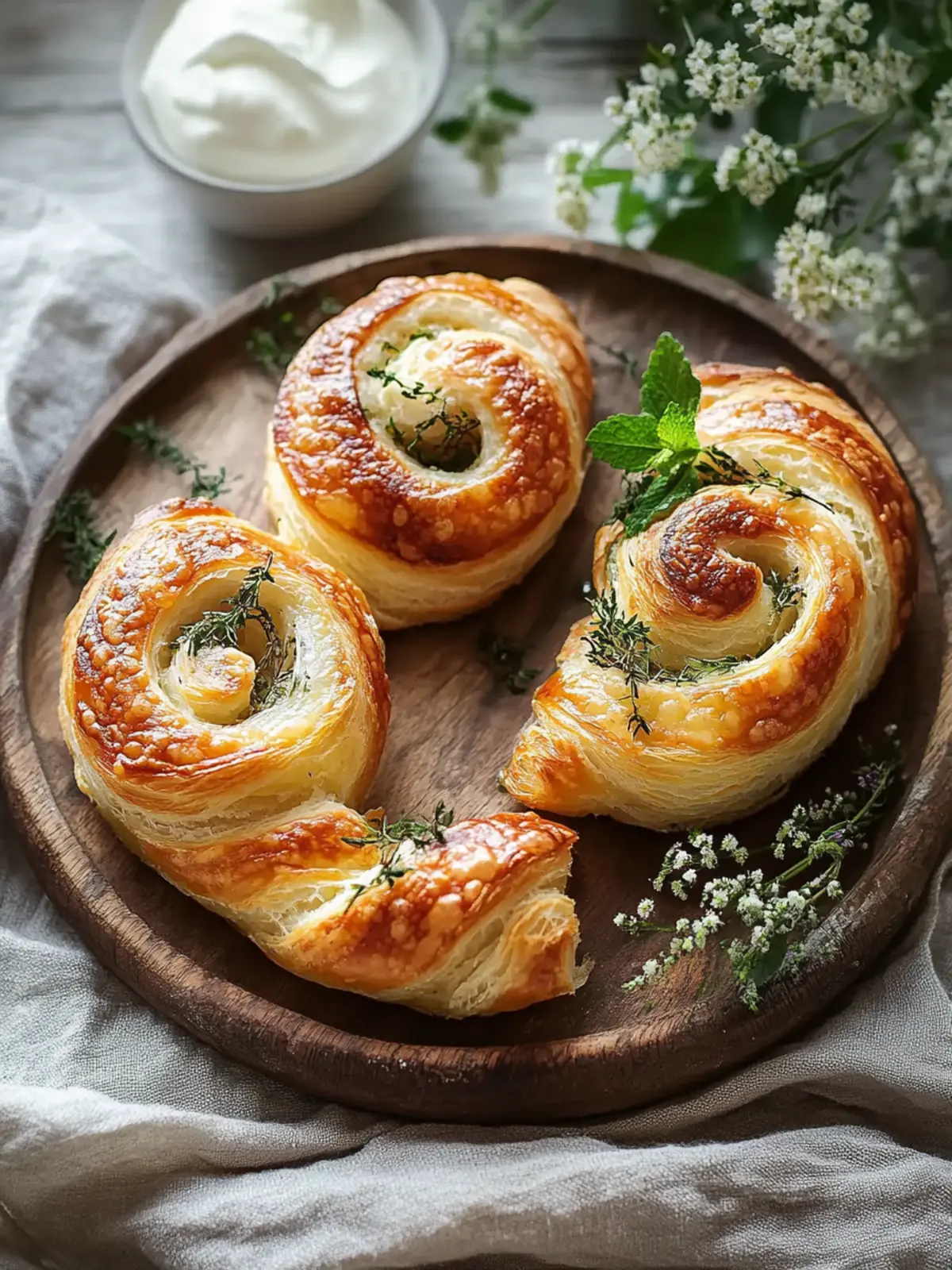 Herzhafte Blätterteigschnecken