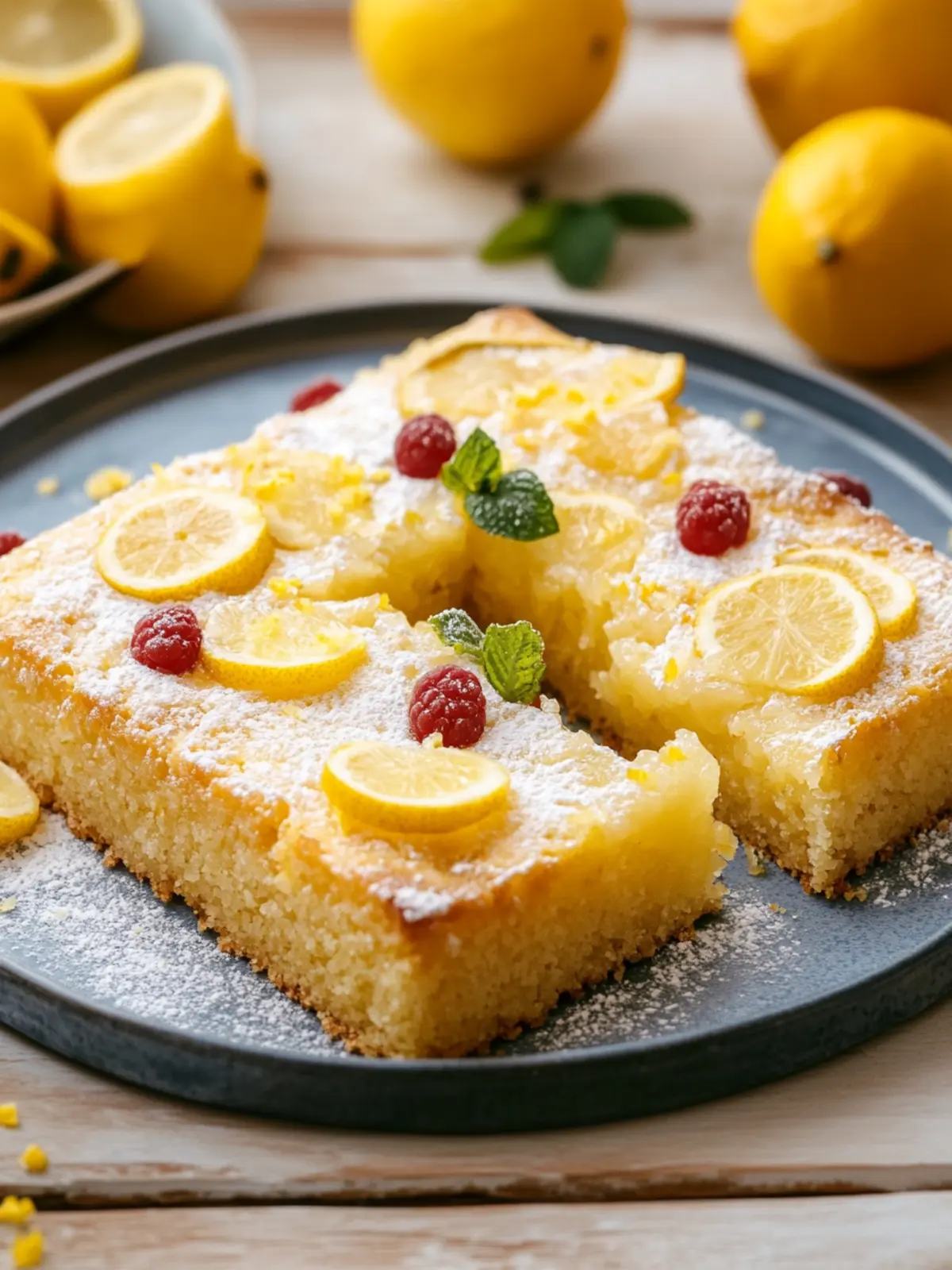 Veganer Zitronen-Blechkuchen