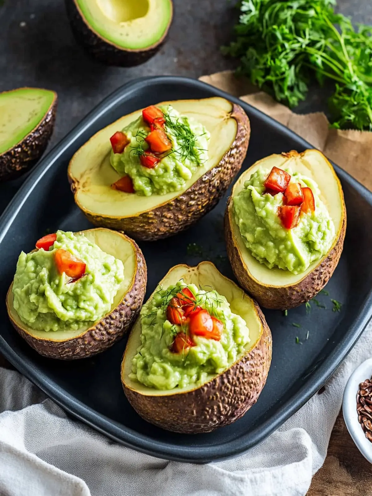Gefüllte Süßkartoffeln mit Avocado-Creme: Gesund & Himmlisch lecker 2 Gefüllte Süßkartoffeln mit Avocado-Creme