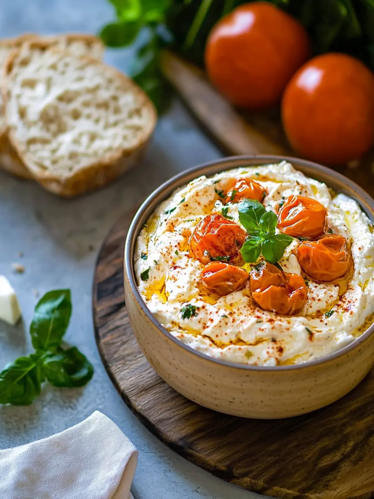 Feta-Quark-Dip mit getrockneten Tomaten für kreative Snacks 2 Feta-Quark-Dip mit getrockneten Tomaten