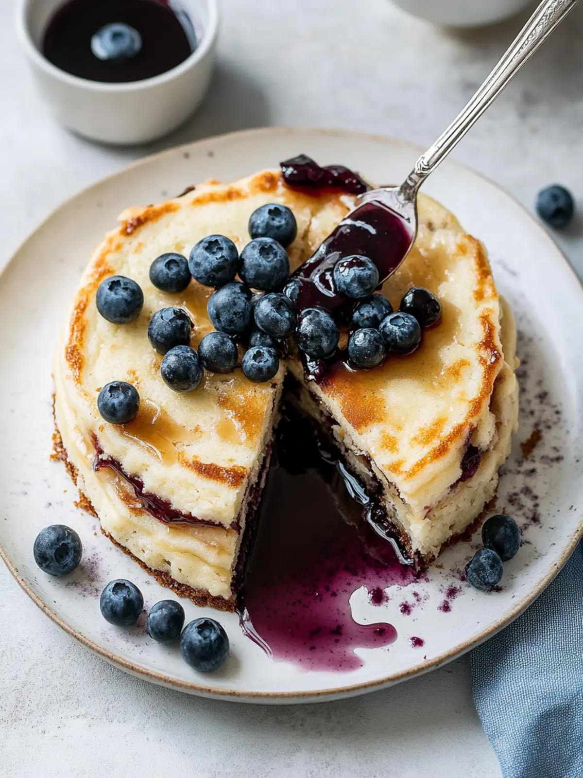 Fluffige Heidelbeer Pfannkuchen mit Sauerrahm für den Genuss 4 Heidelbeer Pfannkuchen mit Sauerrahm