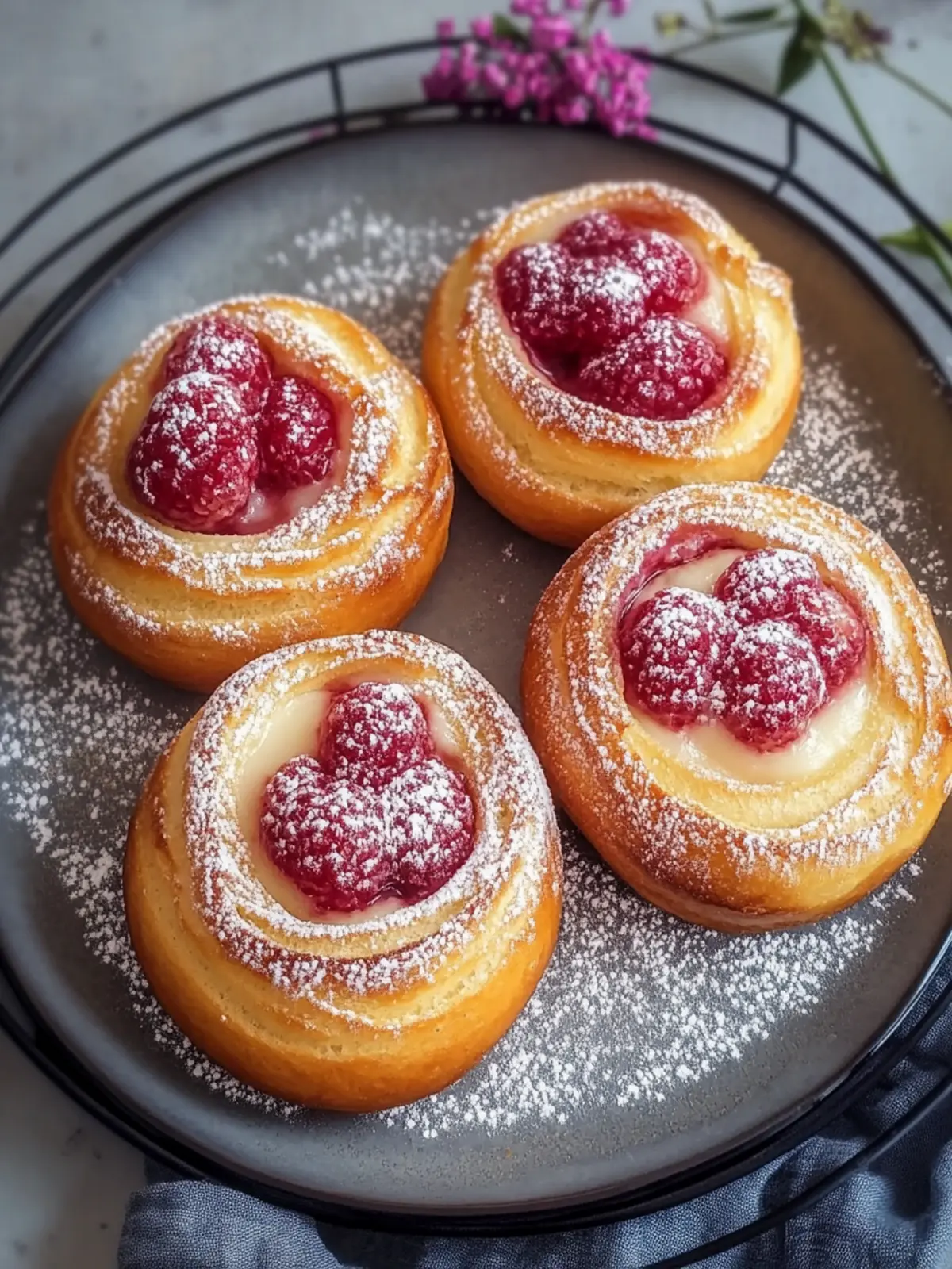 Verführerisches Zucker Himbeer Dänisches Gebäck für Genießer 4 Zucker Himbeer Dänisches Gebäck