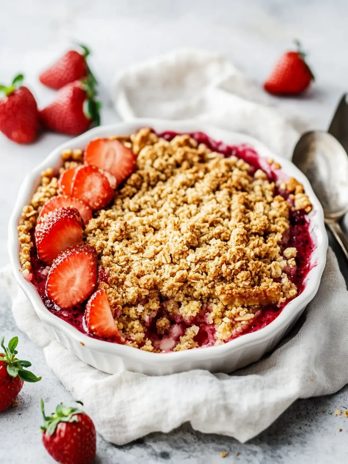 Erdbeer-Rhabarber-Crumble: Fruchtiger Genuss in 20 Minuten 2 Erdbeer-Rhabarber-Crumble