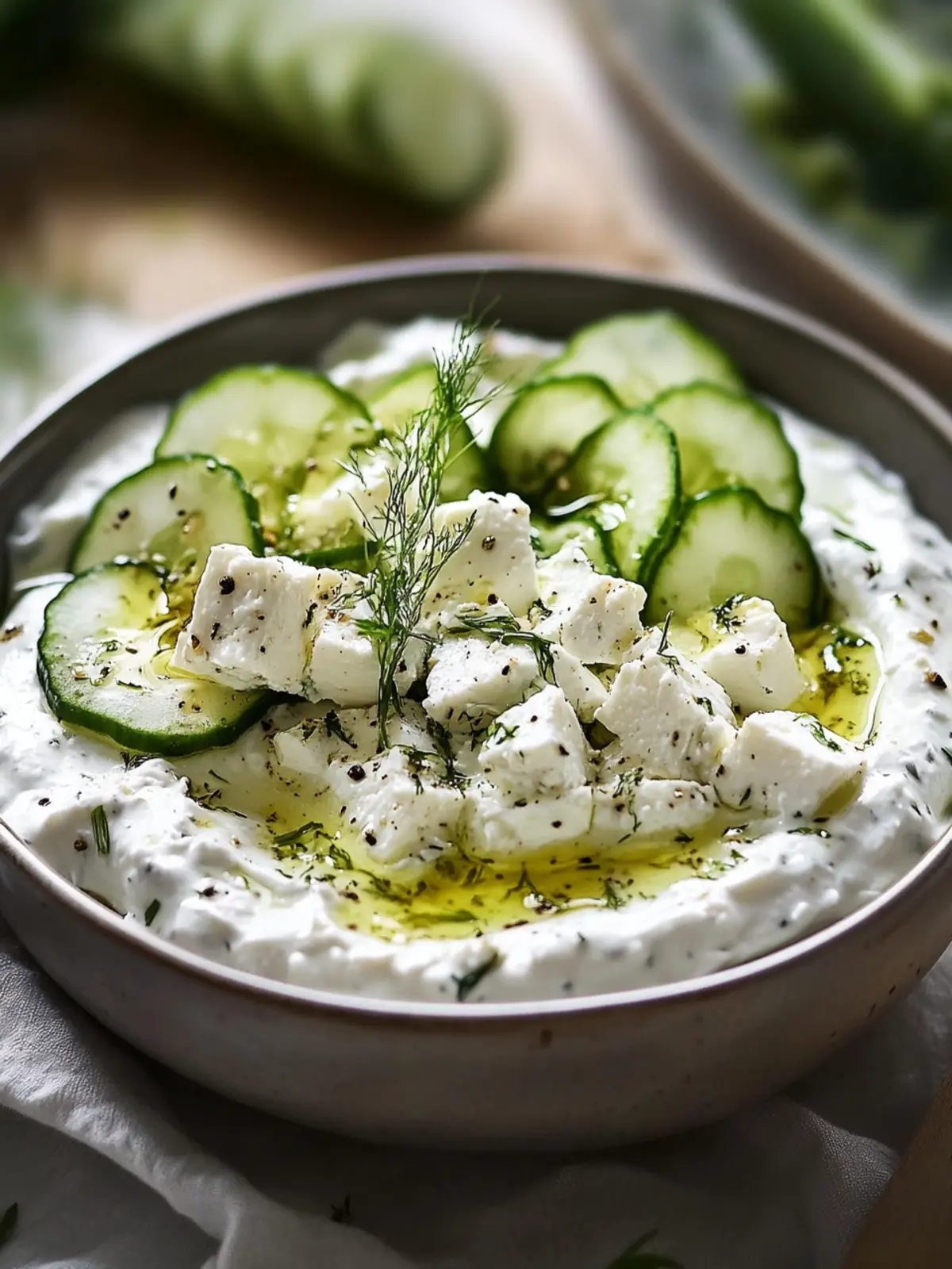 Leichter Whipped Feta Gurken-Kräuter-Dip für frische Genussmomente 2 Leichter Whipped Feta Gurken-Kräuter-Dip