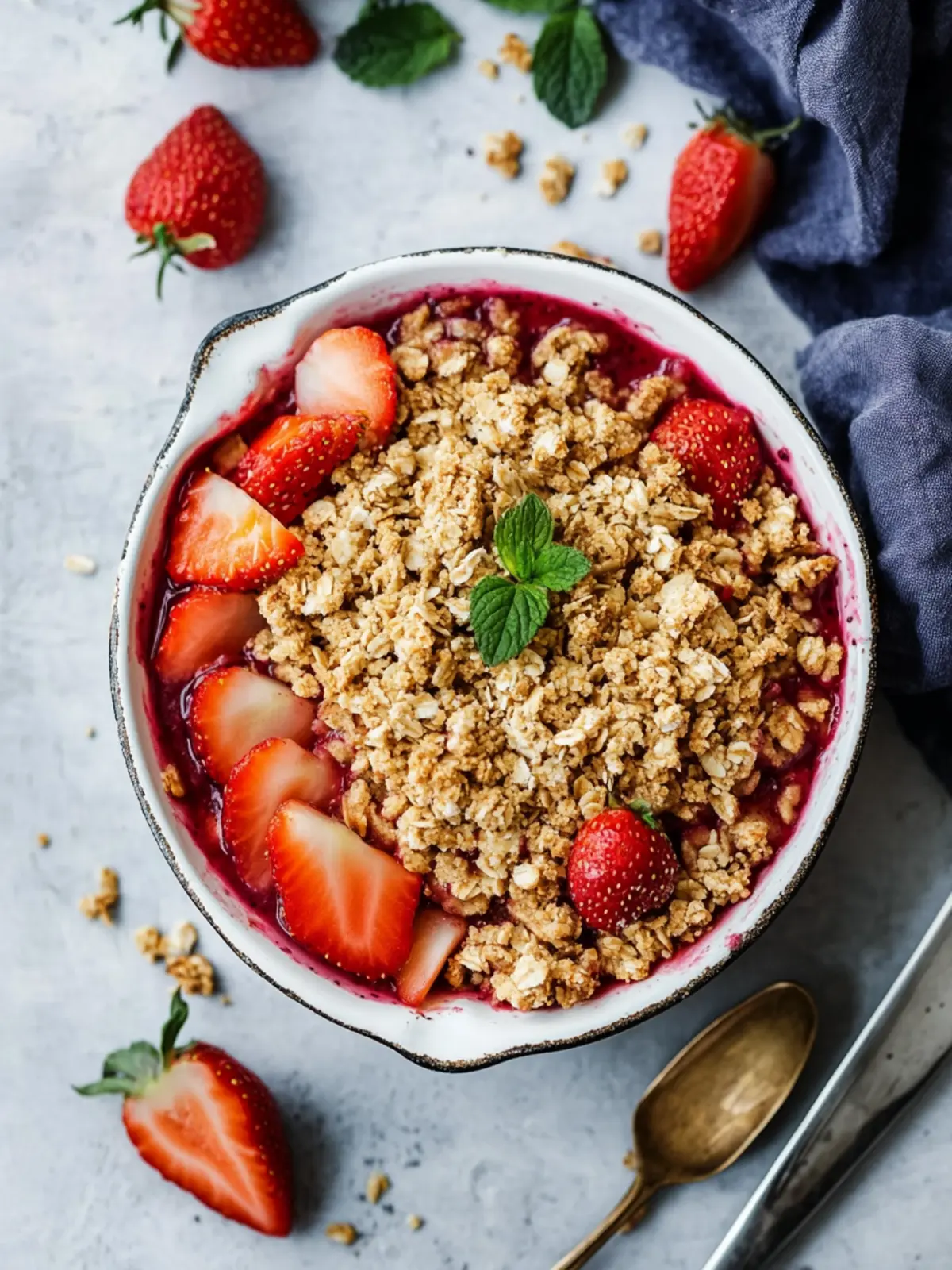 Erdbeer-Rhabarber-Crumble