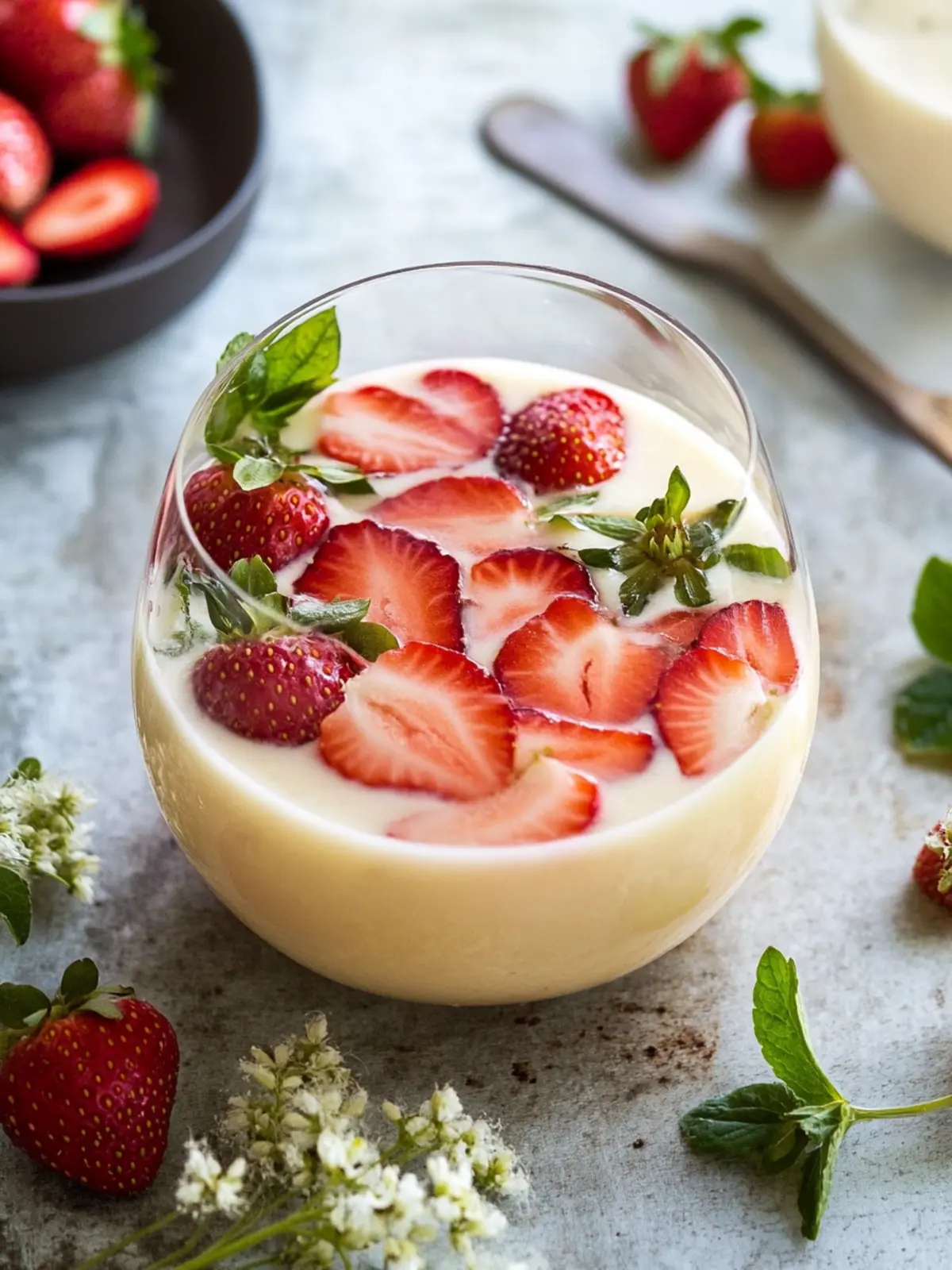 Erfrischende Maibowle mit Erdbeeren und Waldmeister genießen 4 Maibowle with strawberries and woodruff