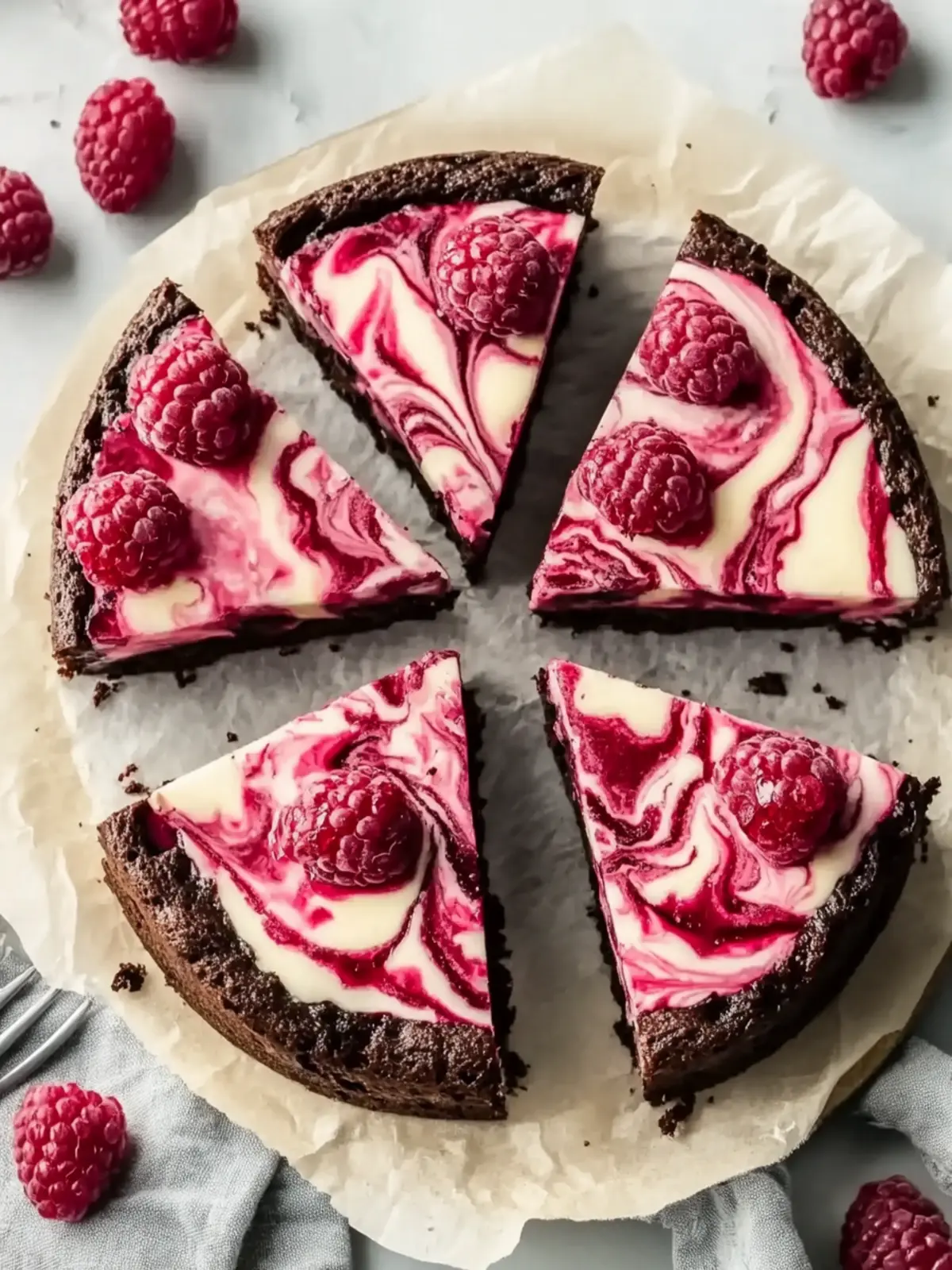 Fudgy Brownieherzen mit Cheesecake und Himbeerswirle genießen 3 Brownieherzen mit Cheesecake und Himbeerswirle