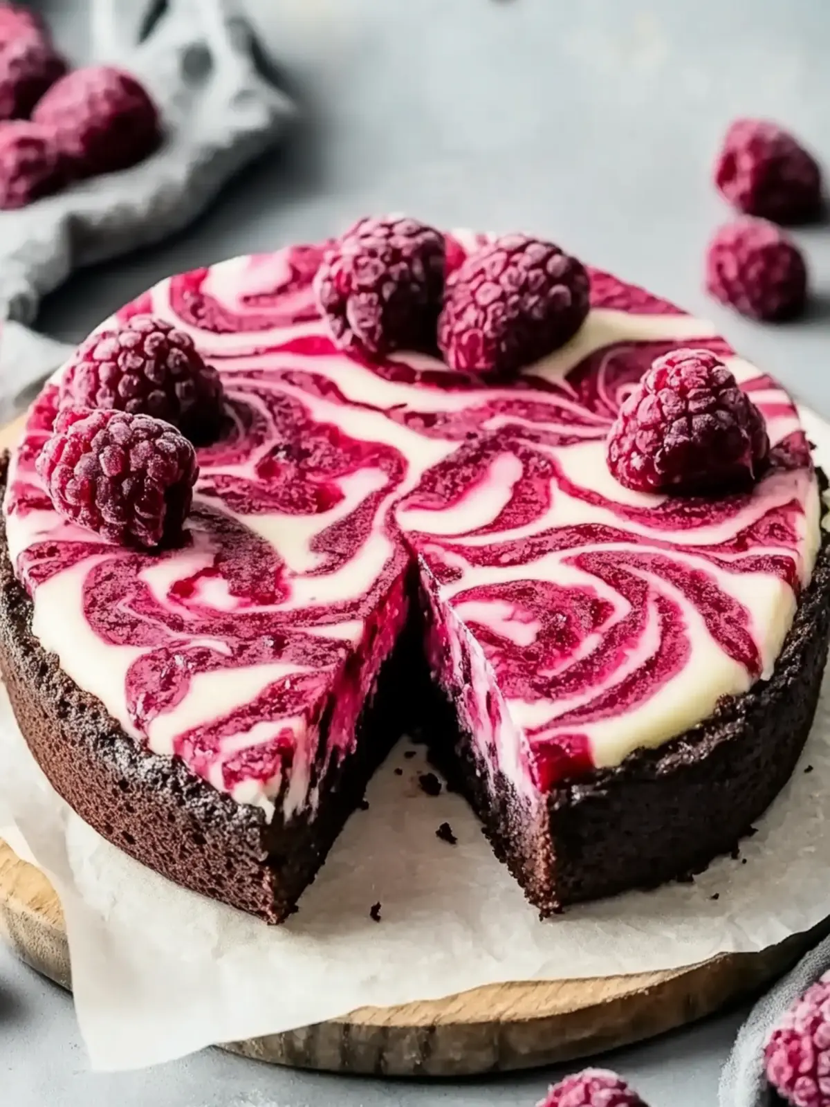 Fudgy Brownieherzen mit Cheesecake und Himbeerswirle genießen 4 Brownieherzen mit Cheesecake und Himbeerswirle