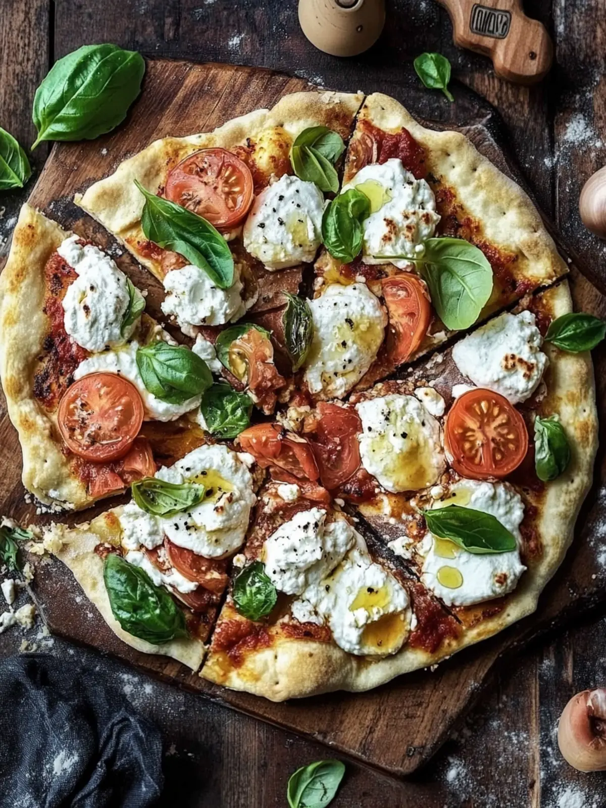 Pinsa mit Feigen, Büffelmozzarella und Schinken für Feinschmecker 4 Pinsa mit Feigen, Büffelmozzarella und Schinken