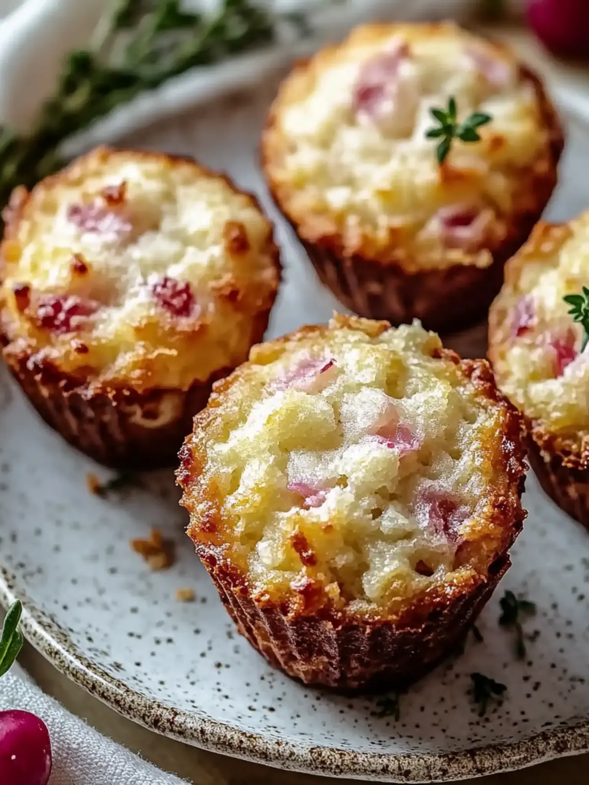 Herzhafte Zwiebelkuchenmuffins für gemütliche Herbstabende 4 Zwiebelkuchenmuffins