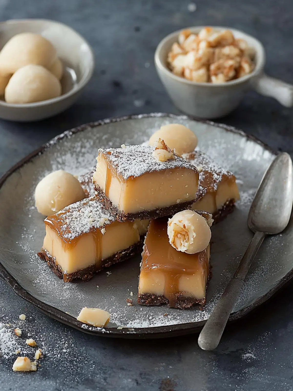 Karamell-Macadamia-Streifen für den ultimativen Genuss 3 Karamell-Macadamia-Streifen