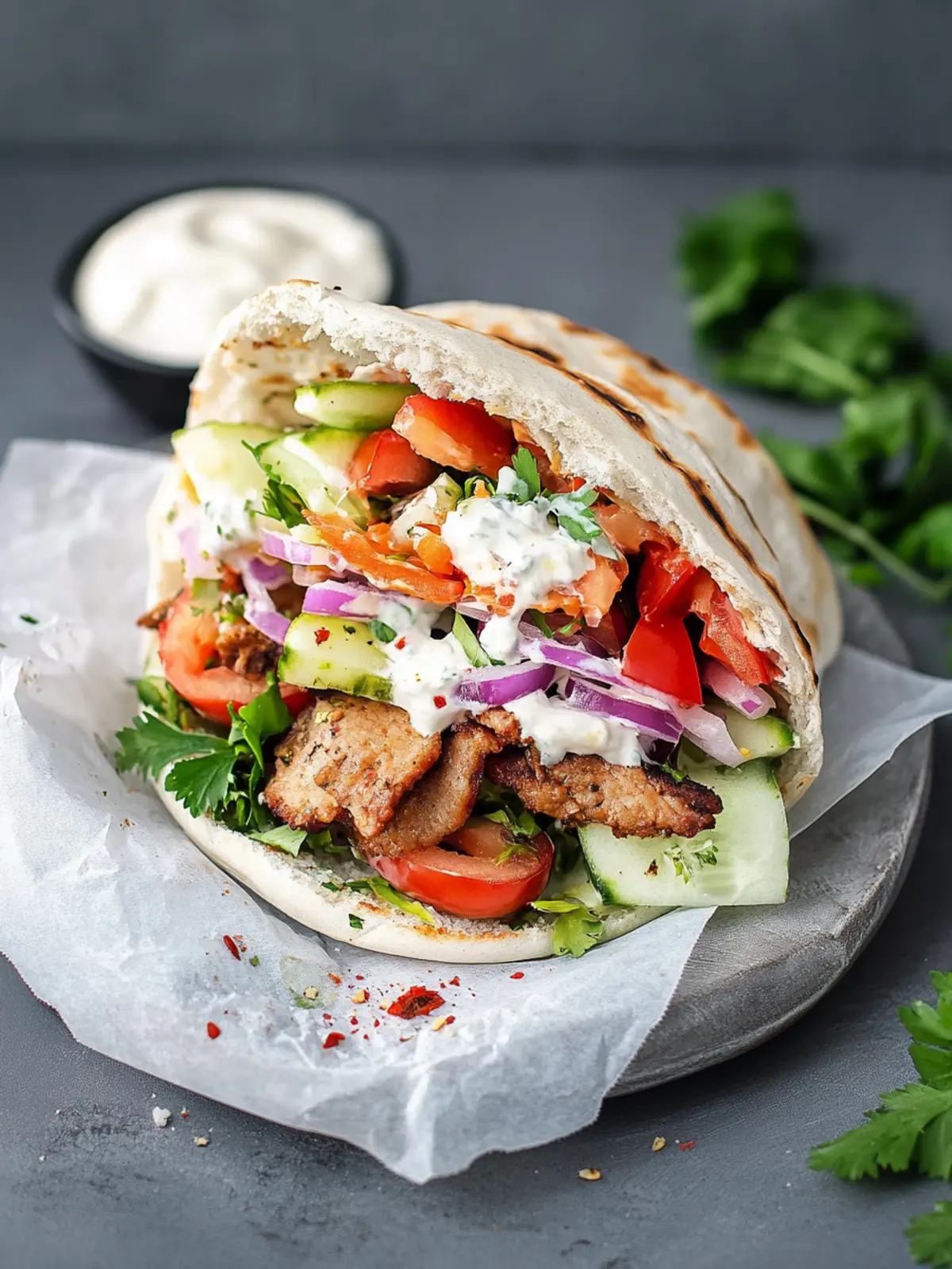 Low Carb Döner mit selbstgemachtem Fladenbrot