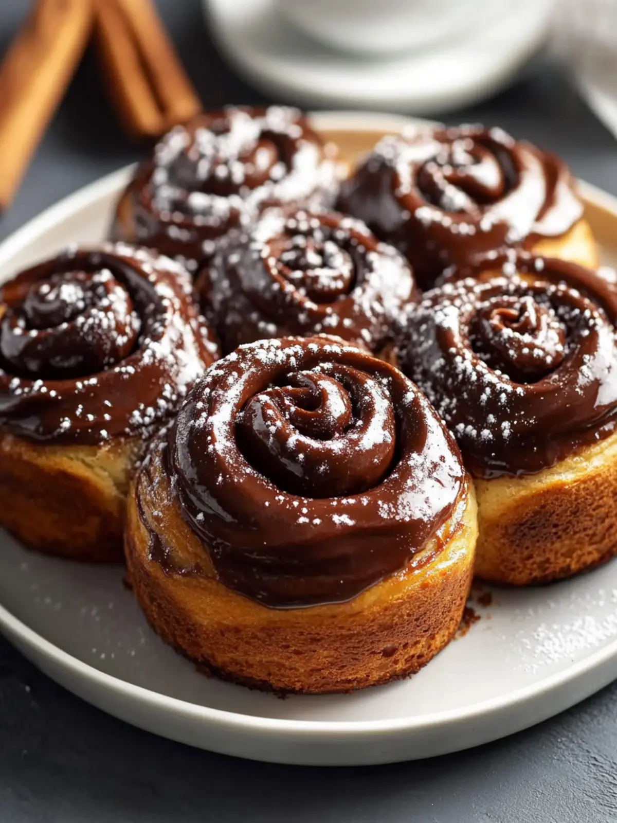 Unwiderstehliche Schoko-Zimtschnecken mit cremiger Fudge-Glasur 3 Unwiderstehliche Schoko-Zimtschnecken mit cremiger Fudge-Glasur