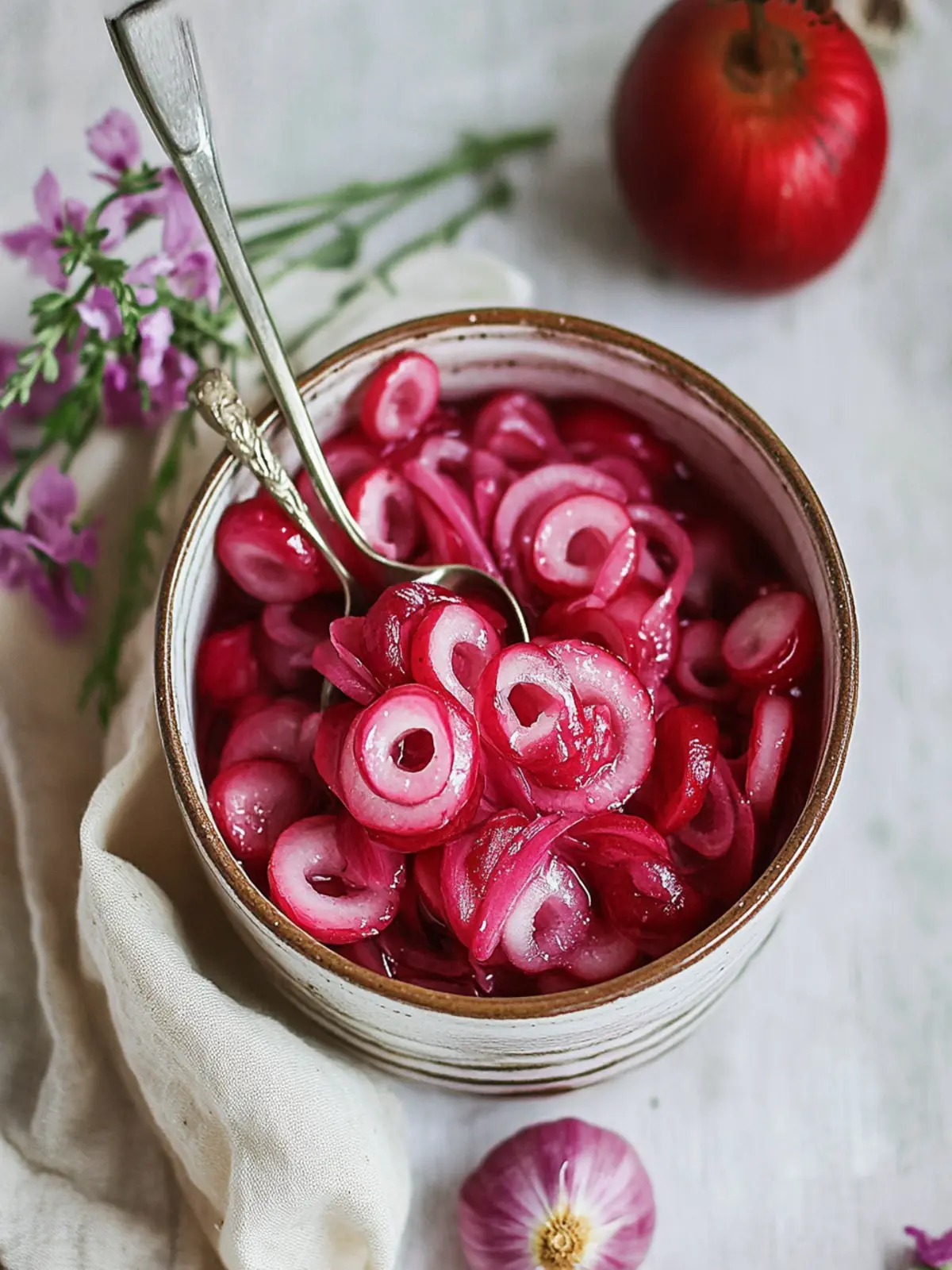 Eingelegte rote Zwiebeln: Knackig, schnell und lecker! 5 Eingelegte rote Zwiebeln