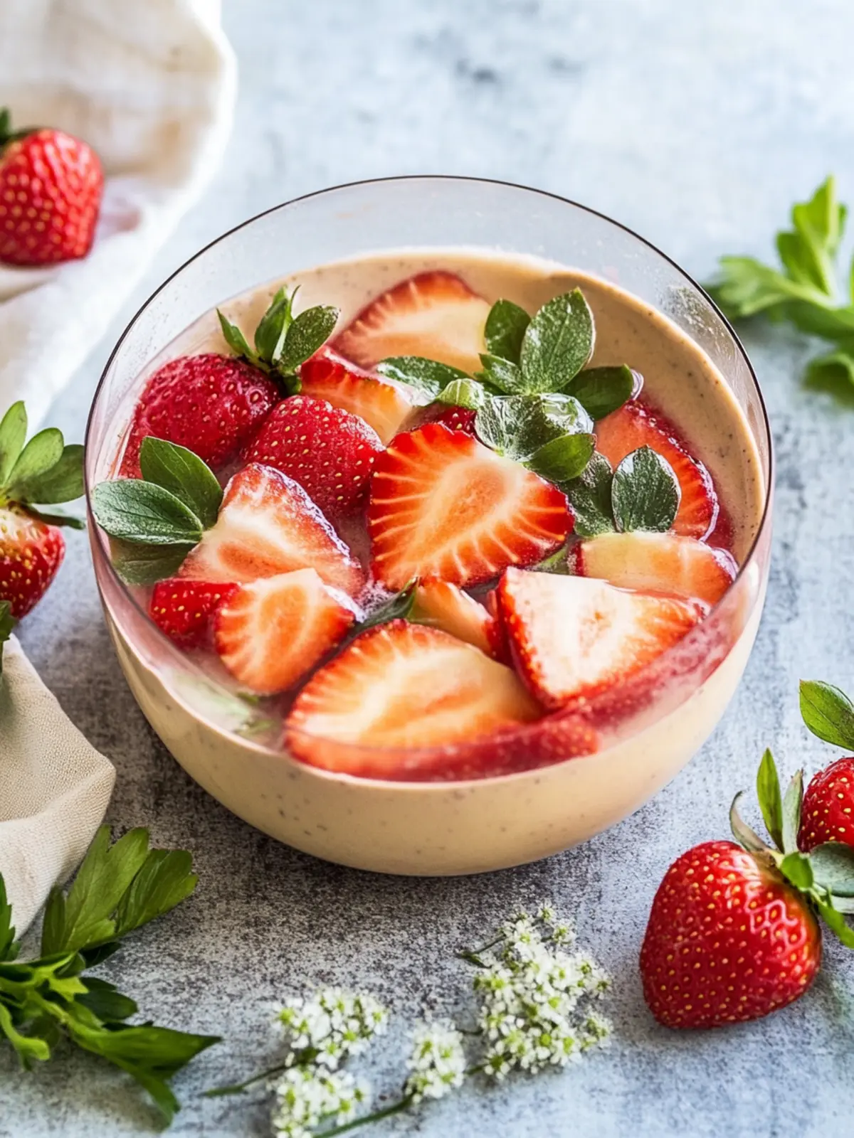Erfrischende Maibowle mit Erdbeeren und Waldmeister genießen 2 Maibowle with strawberries and woodruff