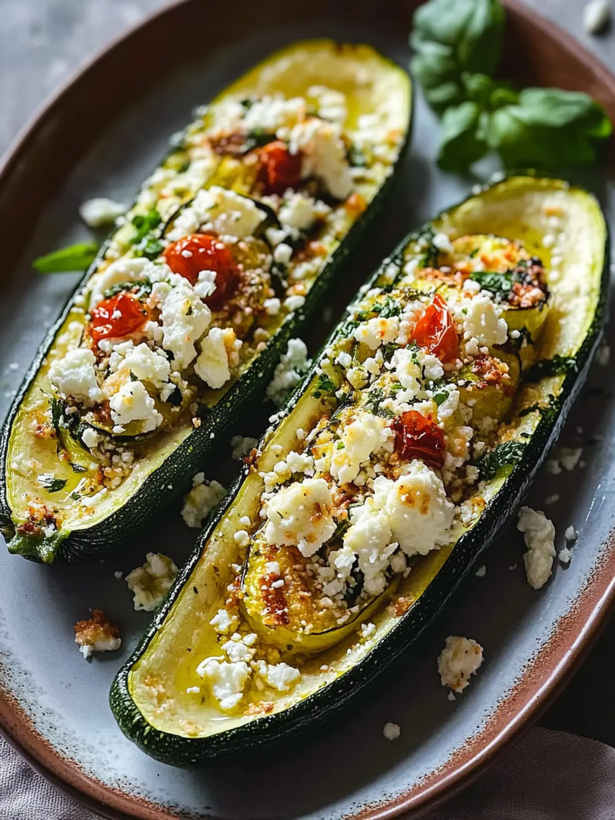 Stuffed Zucchini with Feta