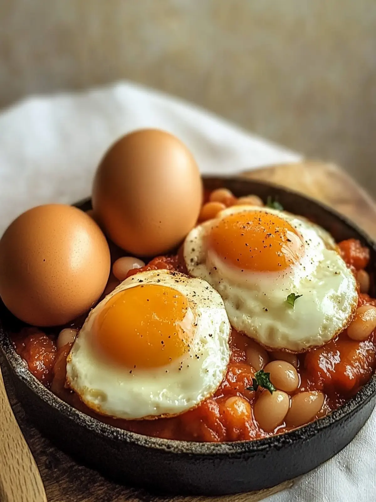 Spanische Bohnen und Eier – Nahrhaftes Frühstück für alle 4 Spanische Bohnen und Eier