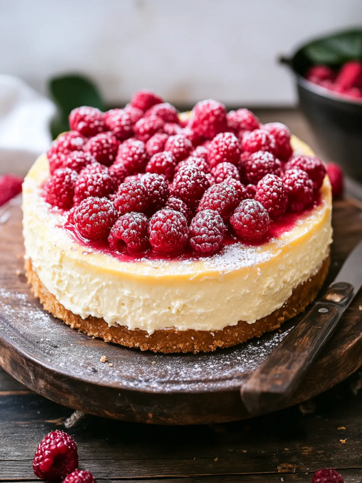 New Yorker Käsekuchen mit Himbeeren