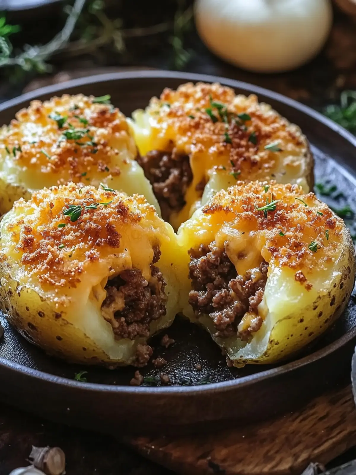 Knusprige Kartoffelmasse mit Käse und Rinderhack – So gelingt's! 5 Crispy potato mass filled with cheese and ground beef