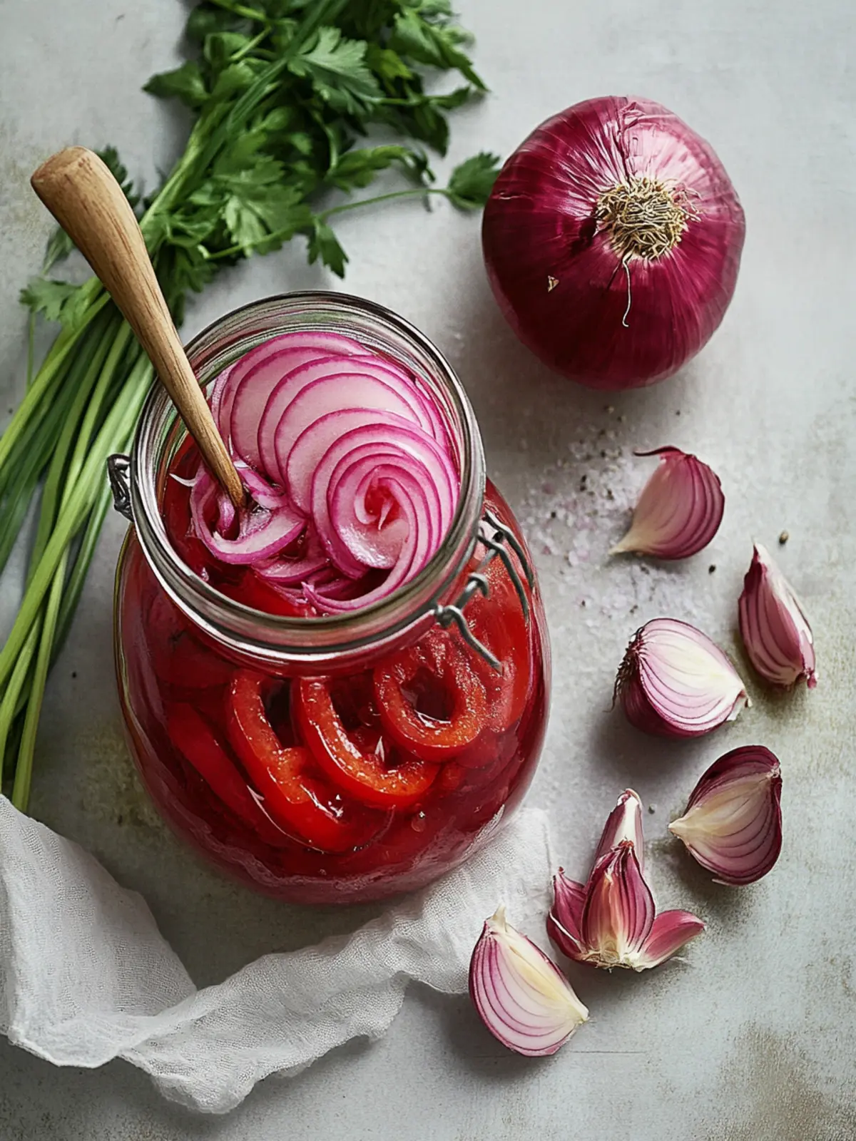 Eingelegte rote Zwiebeln: Knackig, schnell und lecker! 2 Eingelegte rote Zwiebeln